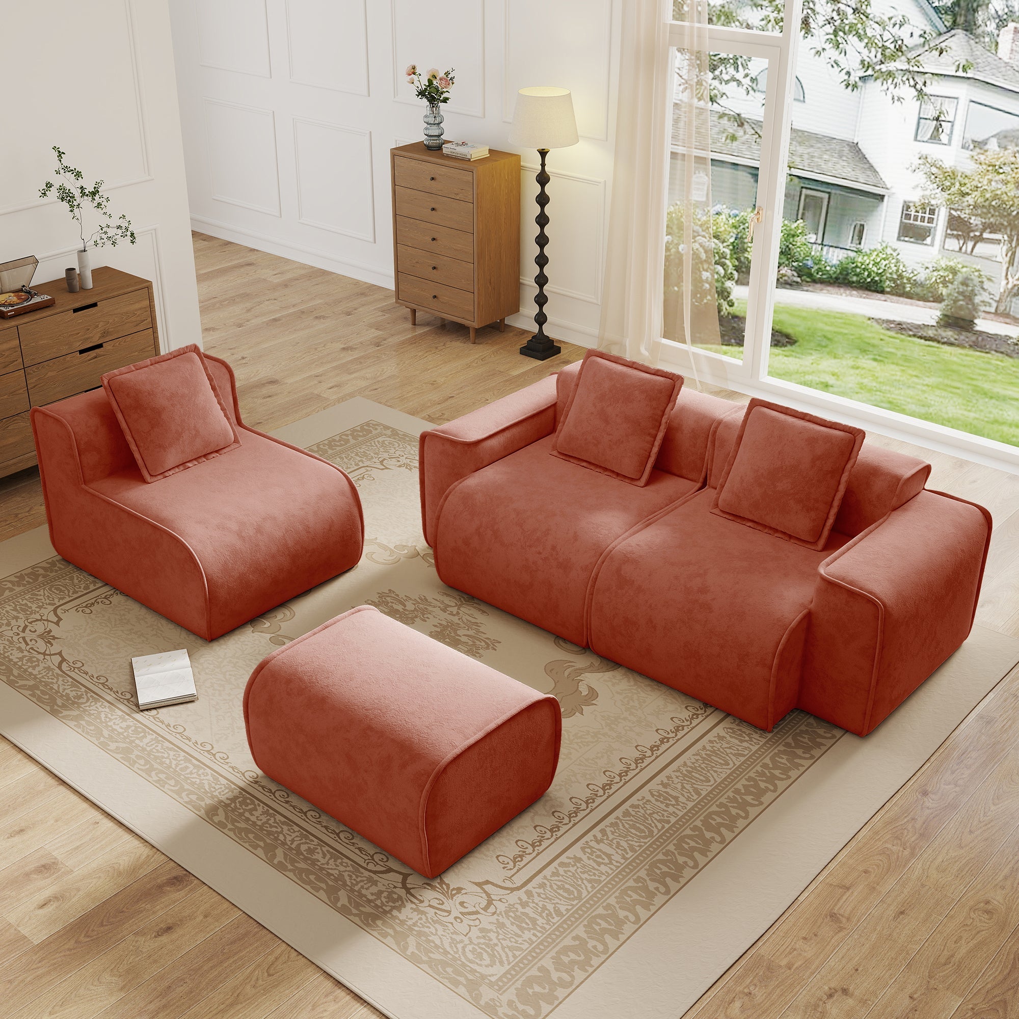 Seneca 3-Seat Boneless Couch in Terracotta #OttOnly_1 #Color_Terracotta