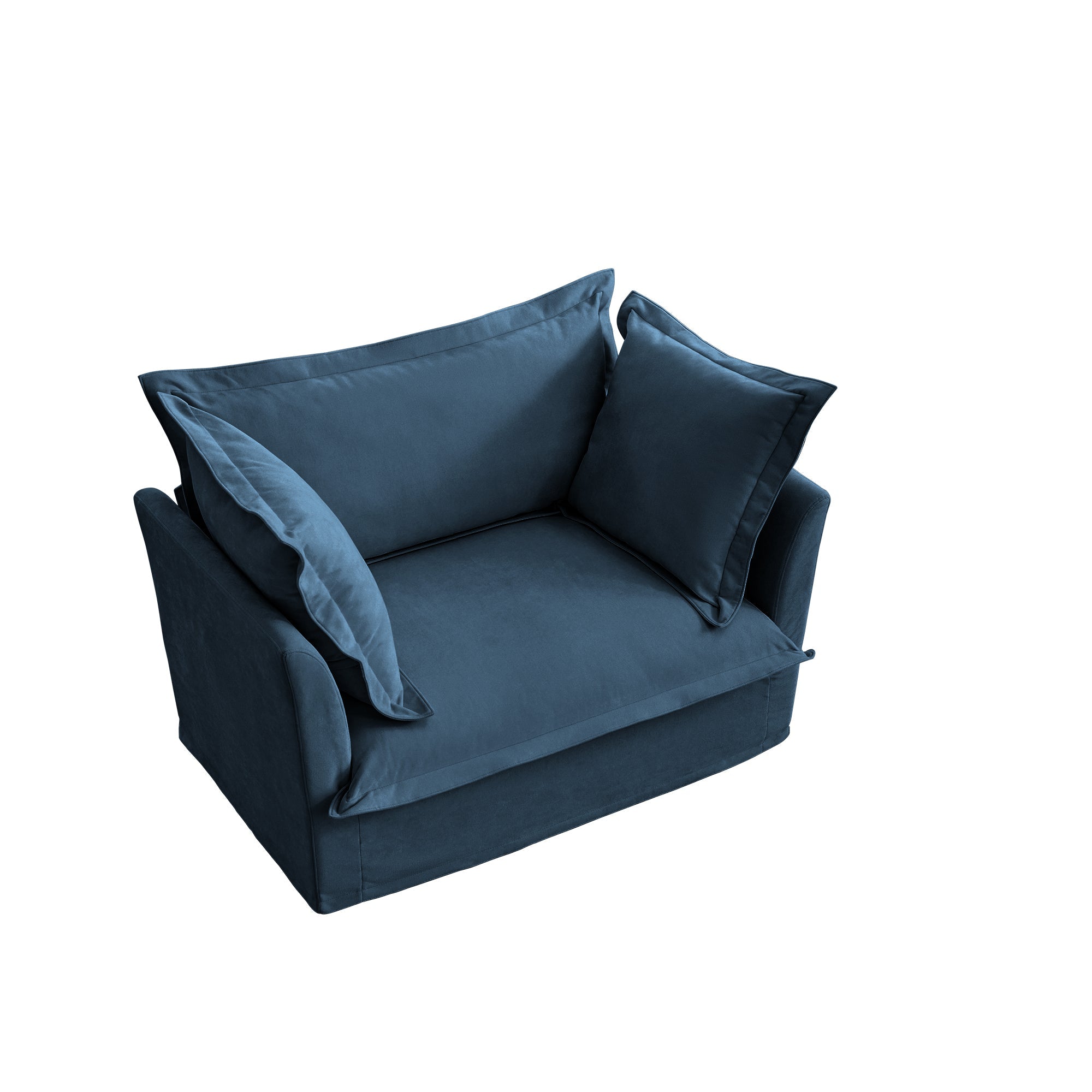 Fluffy Lounge Chair in Chenille Navy #Fabric_Chenille Navy