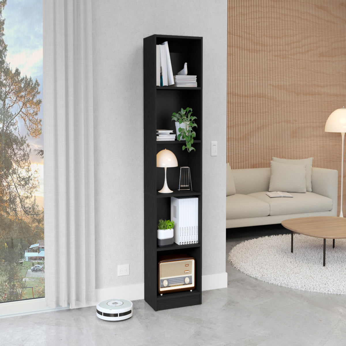 Bookcase, 71.1 in Tall, Black