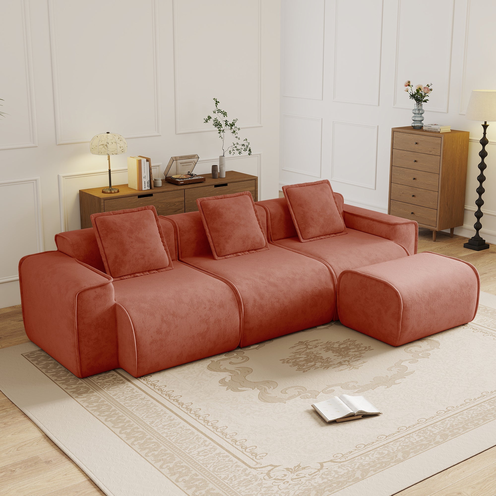 Seneca 3-Seat Boneless Couch in Terracotta #OttOnly_1 #Color_Terracotta