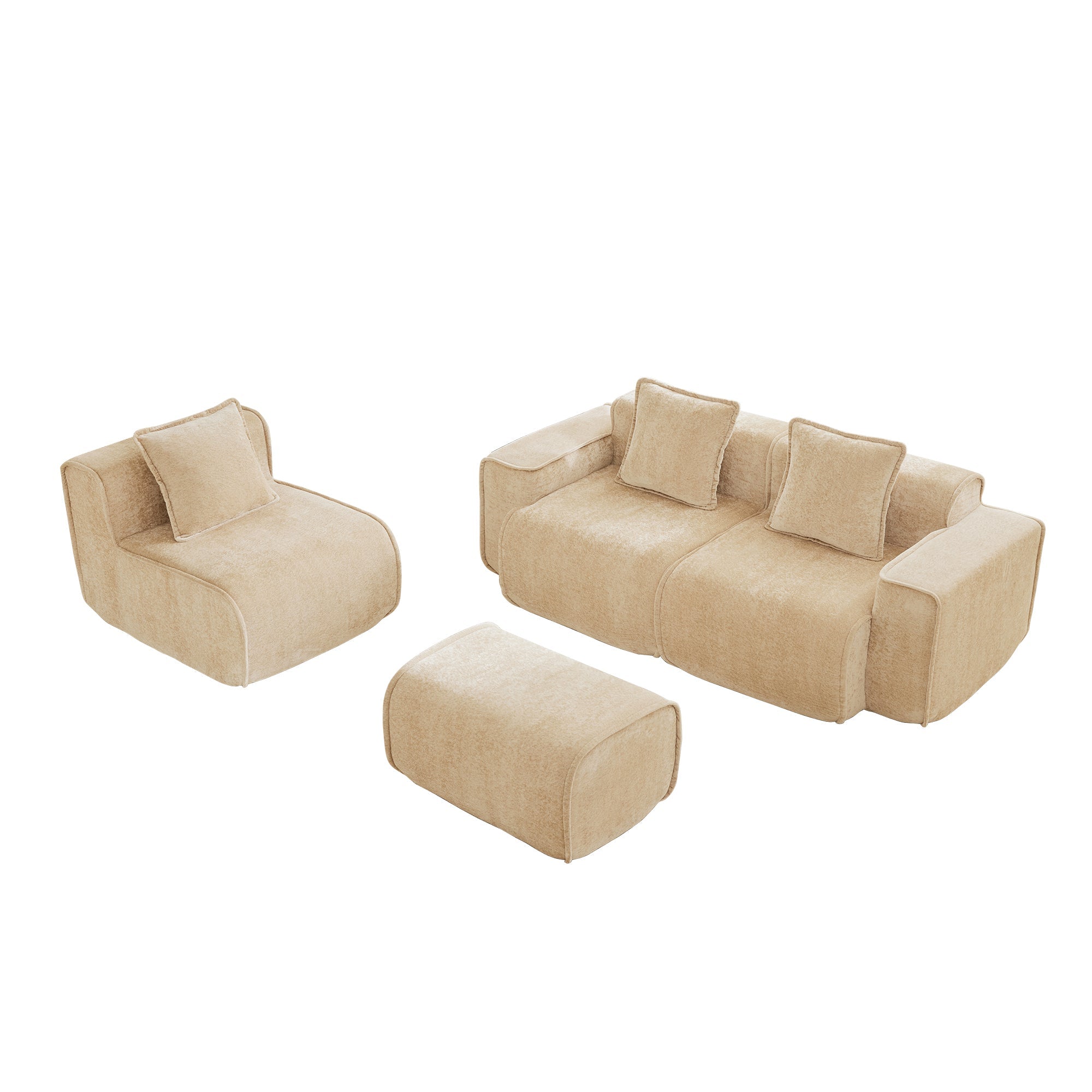 Seneca 3-Seat Boneless Couch in Camel #OttOnly_1 #Color_Camel