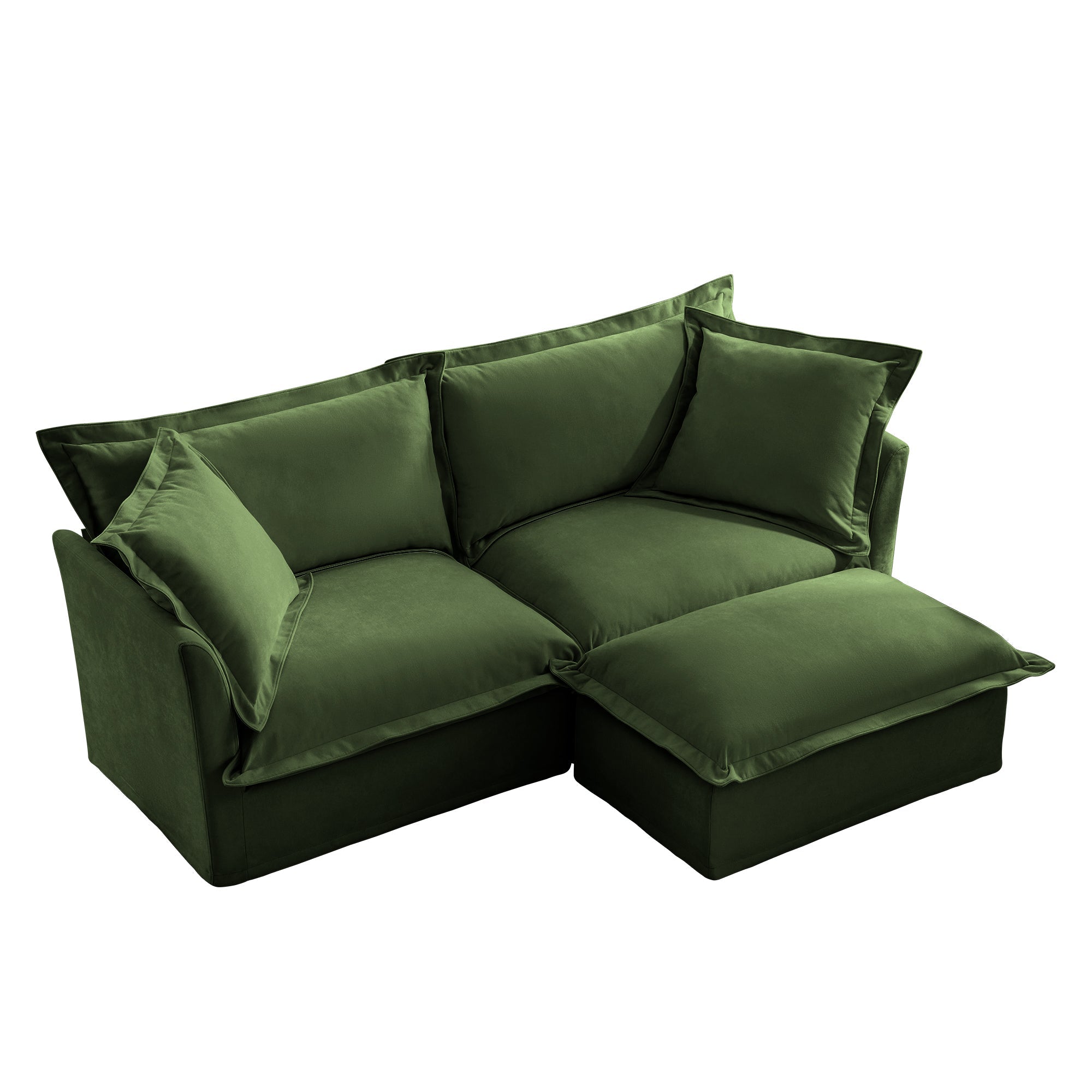 Fluffy 2-Seat Modular Sofa in Chenille Olive #OttOnly_1 #Fabric_Chenille Olive