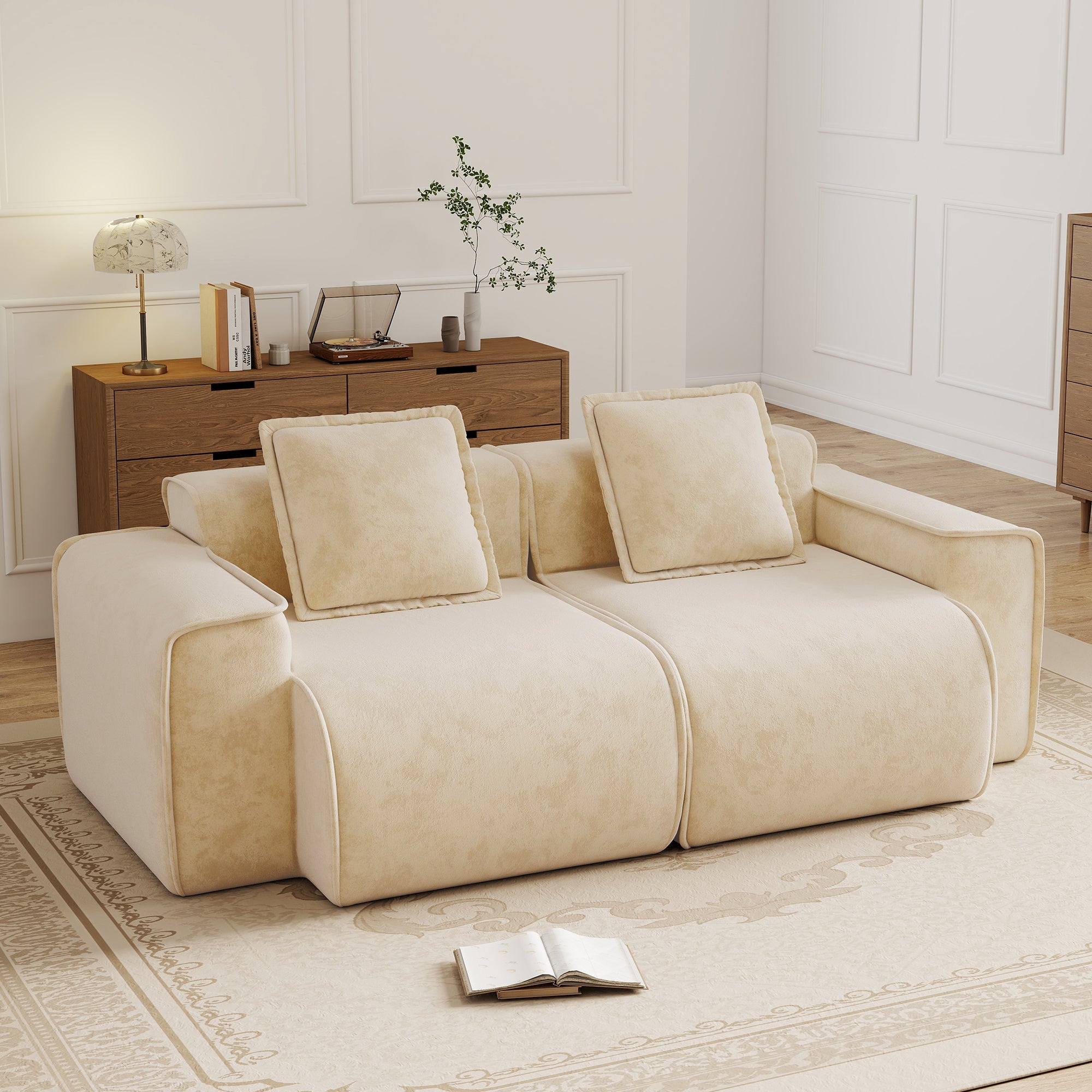 Seneca 2-Seat Boneless Couch in Camel #OttOnly_0 #Color_Camel