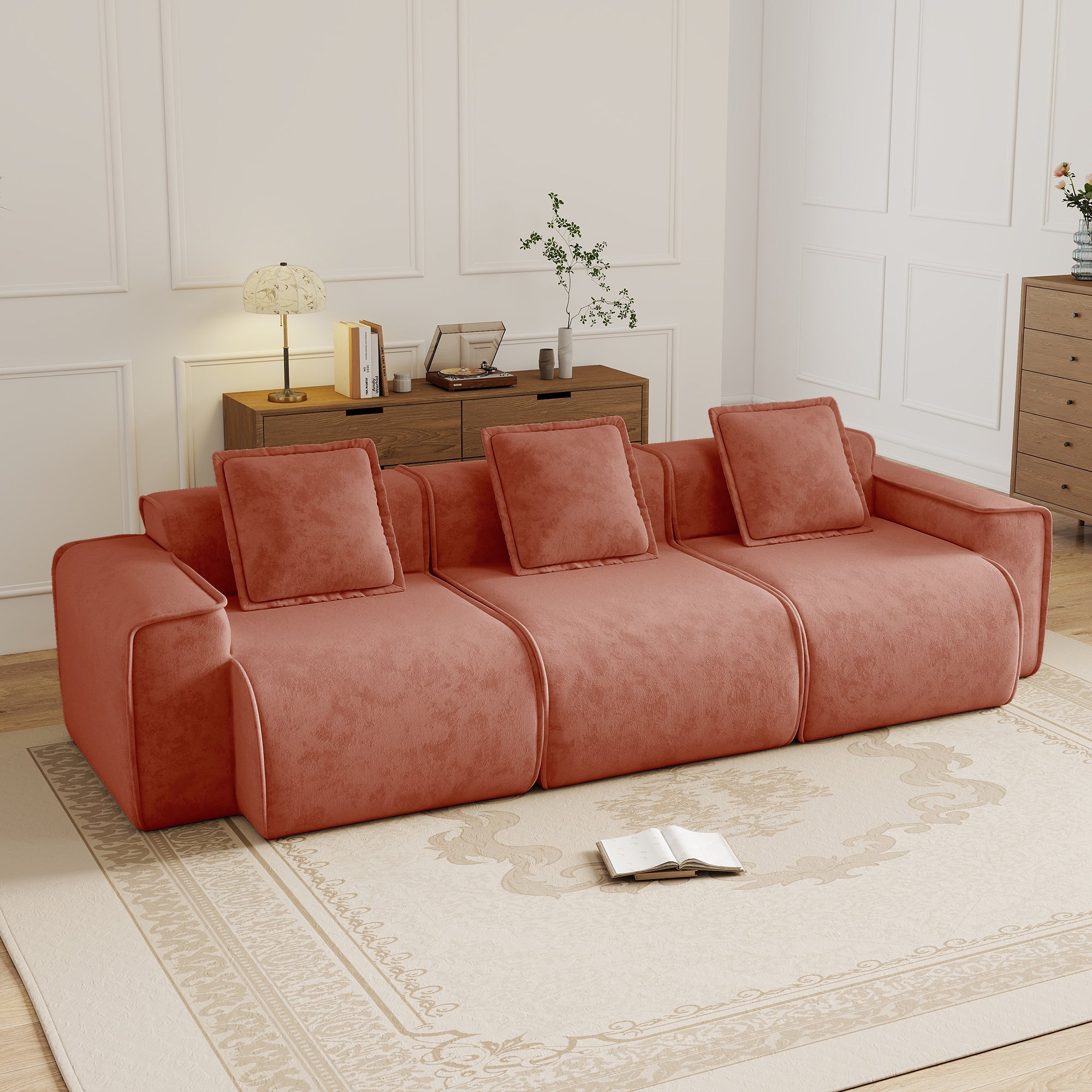 Seneca 3-Seat Boneless Couch in Terracotta #OttOnly_0 #Color_Terracotta