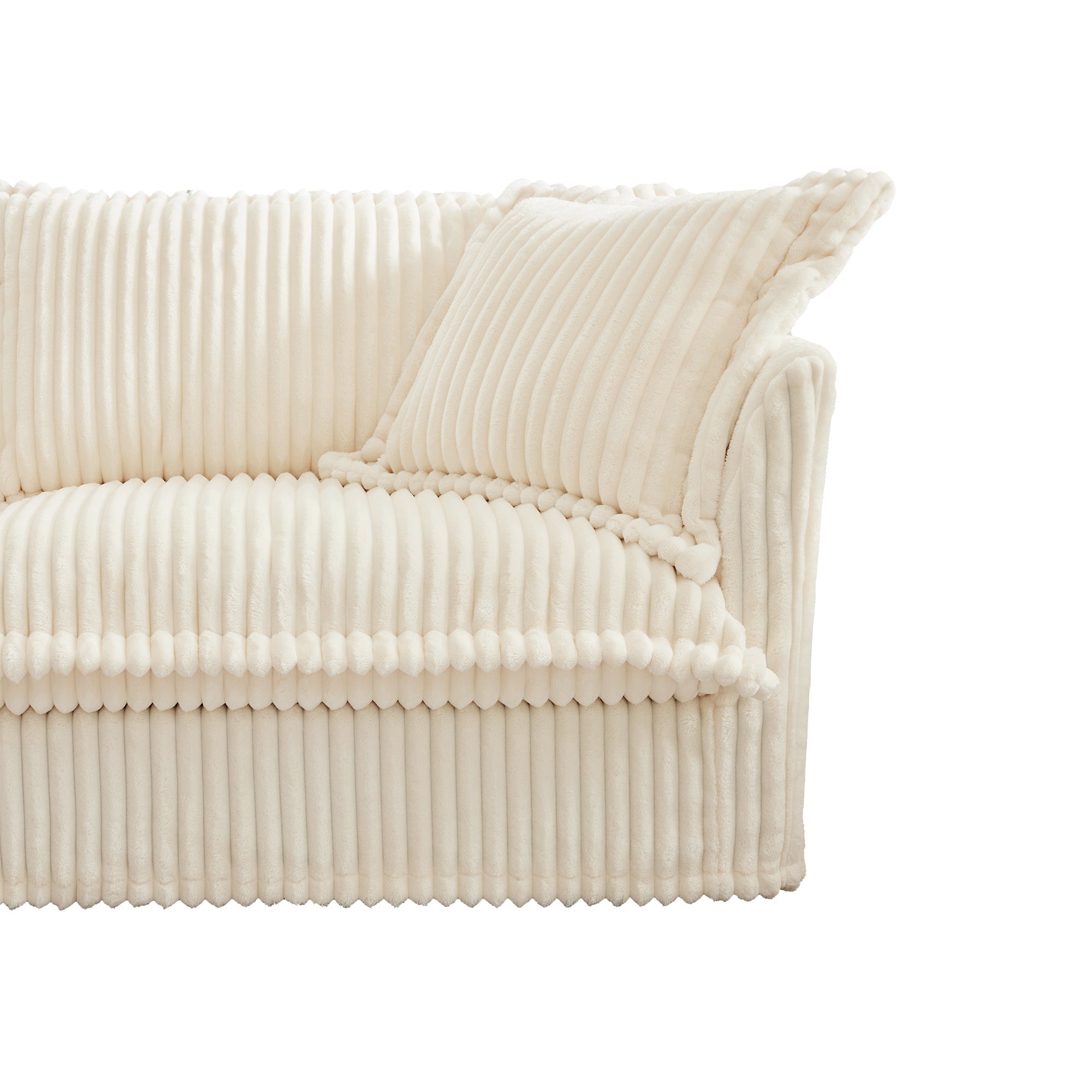 Fluffy 2-Seat Modular Sofa in Corduroy Cream #OttOnly_2 #Fabric_Corduroy Cream