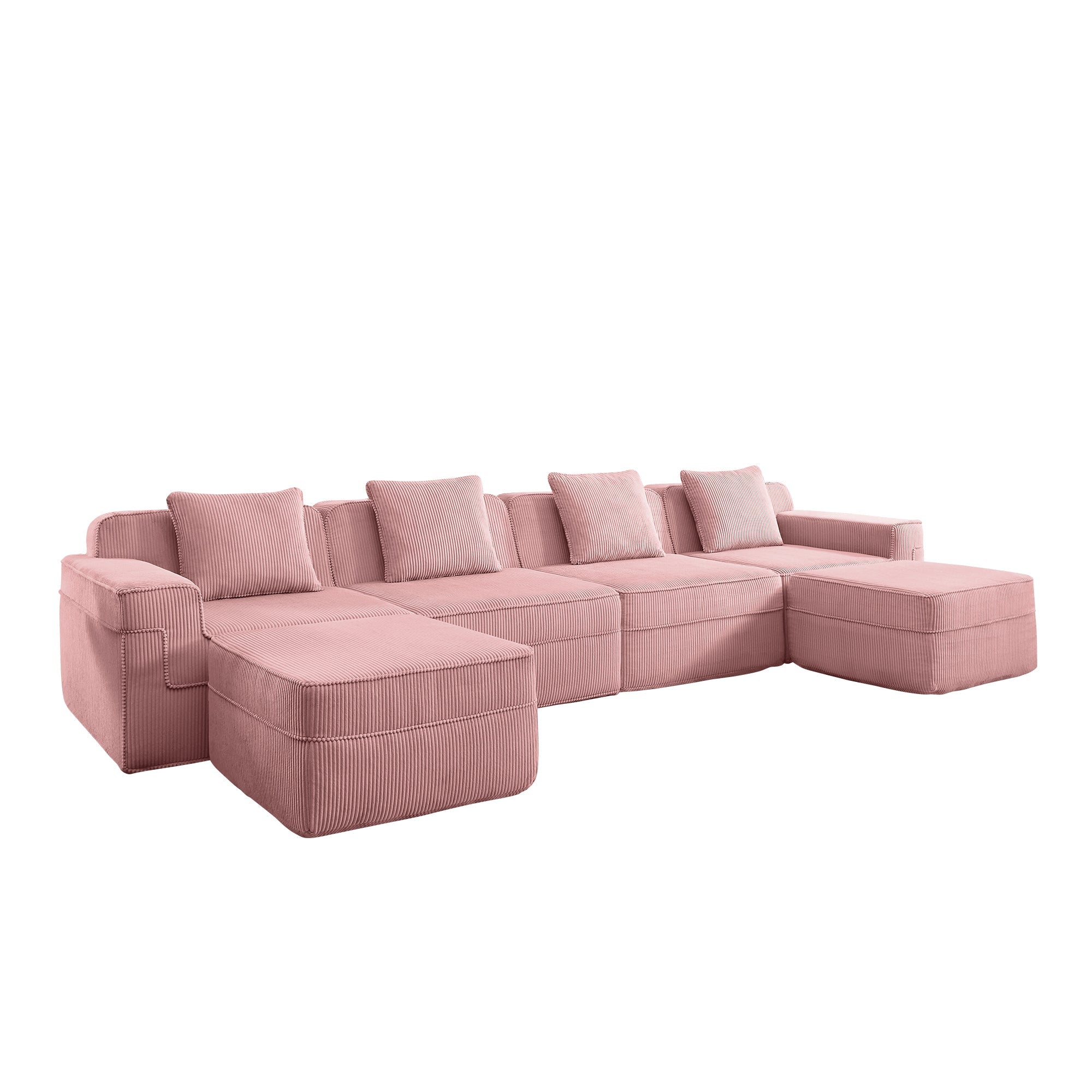 Hudson 4-Seat Boneless Couch in Pink #OttOnly_2 #Color_Pink