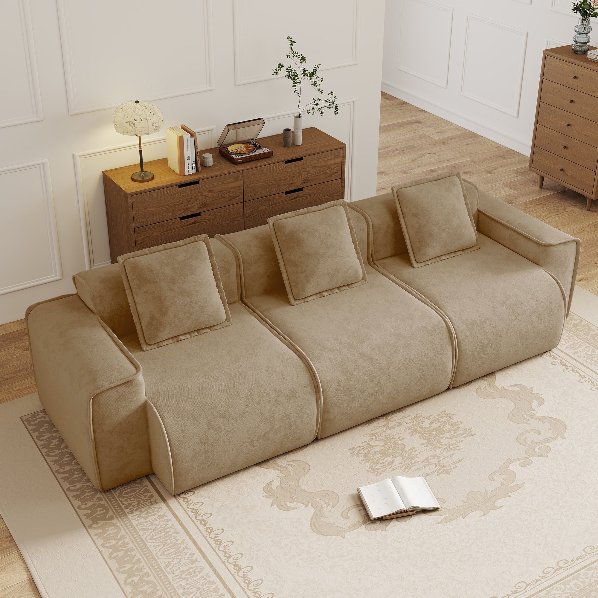 Seneca 3-Seat Boneless Couch in Mocha #OttOnly_0 #Color_Mocha