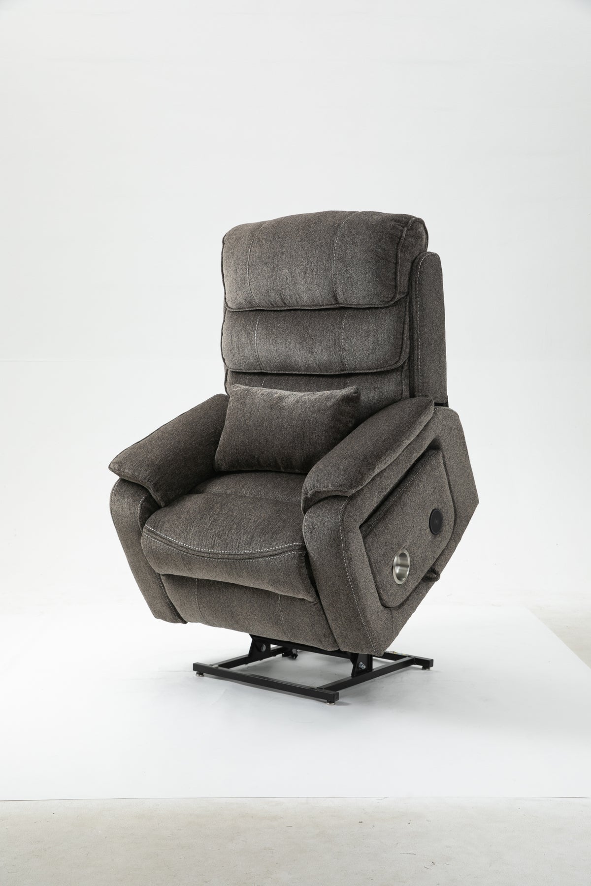 Dark Gray Chenille Power Lift Recliner