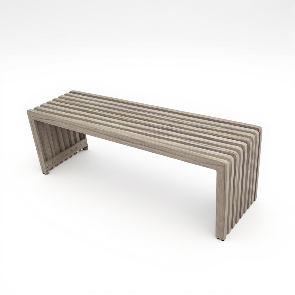 Brown Aluminum Outdoor Bench, 48 in Wide