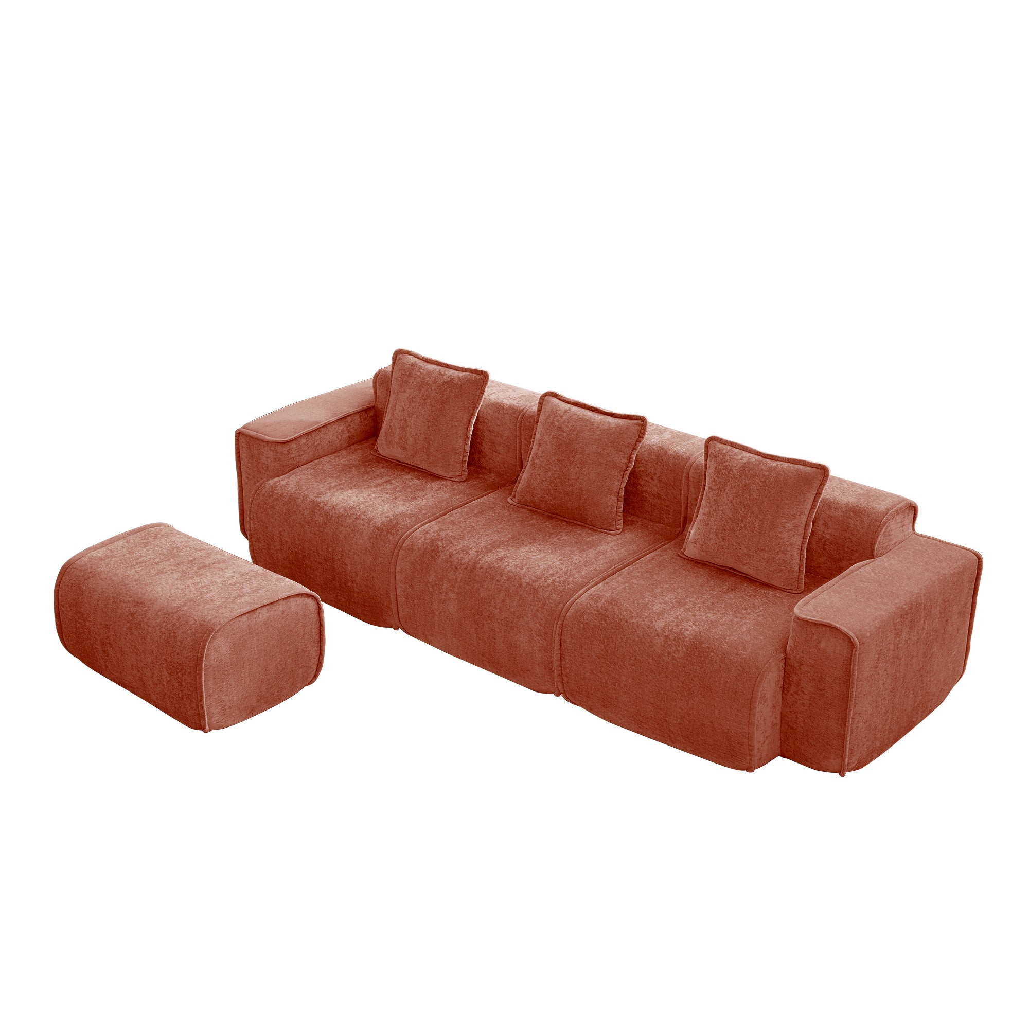 Seneca 3-Seat Boneless Couch in Terracotta #OttOnly_1 #Color_Terracotta