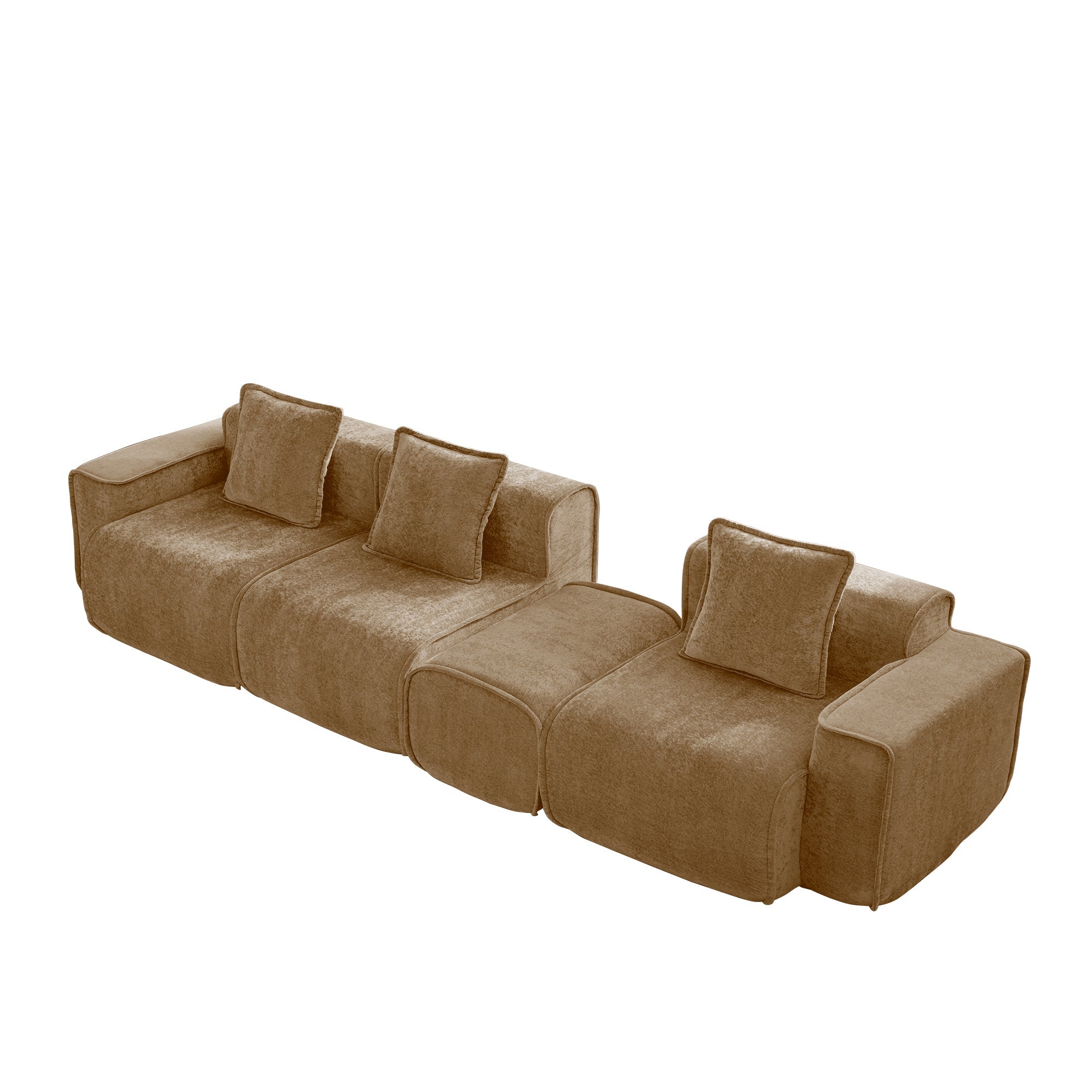 Seneca 3-Seat Boneless Couch in Mocha #OttOnly_1 #Color_Mocha