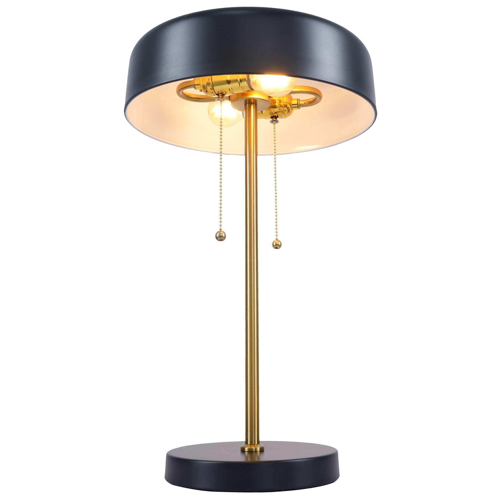Black 2-Light Table Lamp, 20 in