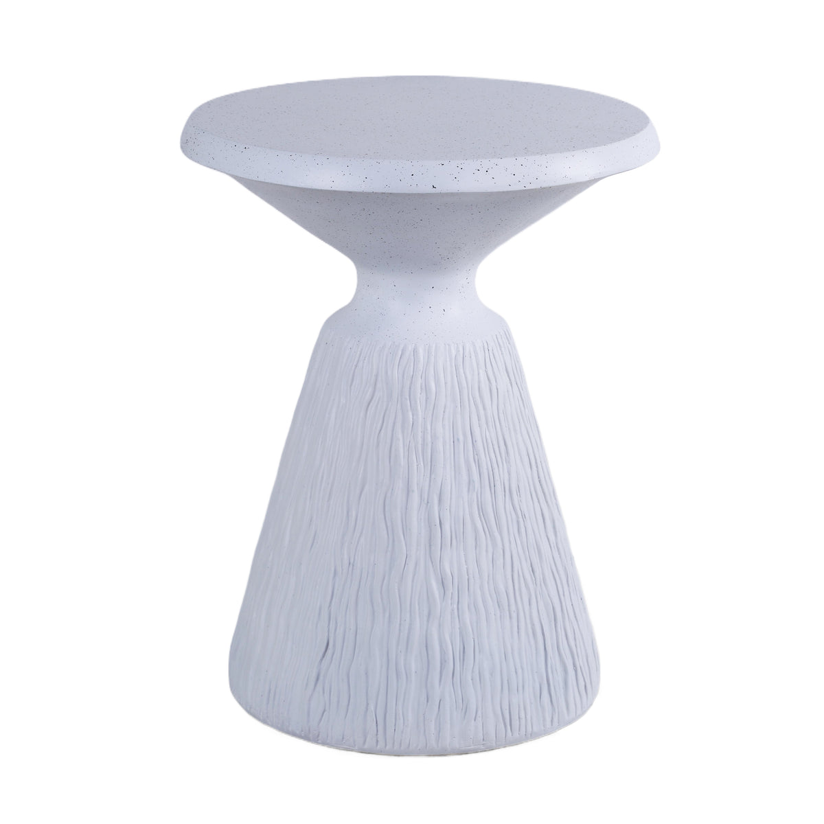 Aqua Gray Round Outdoor Side Table, 21.3 in Tall