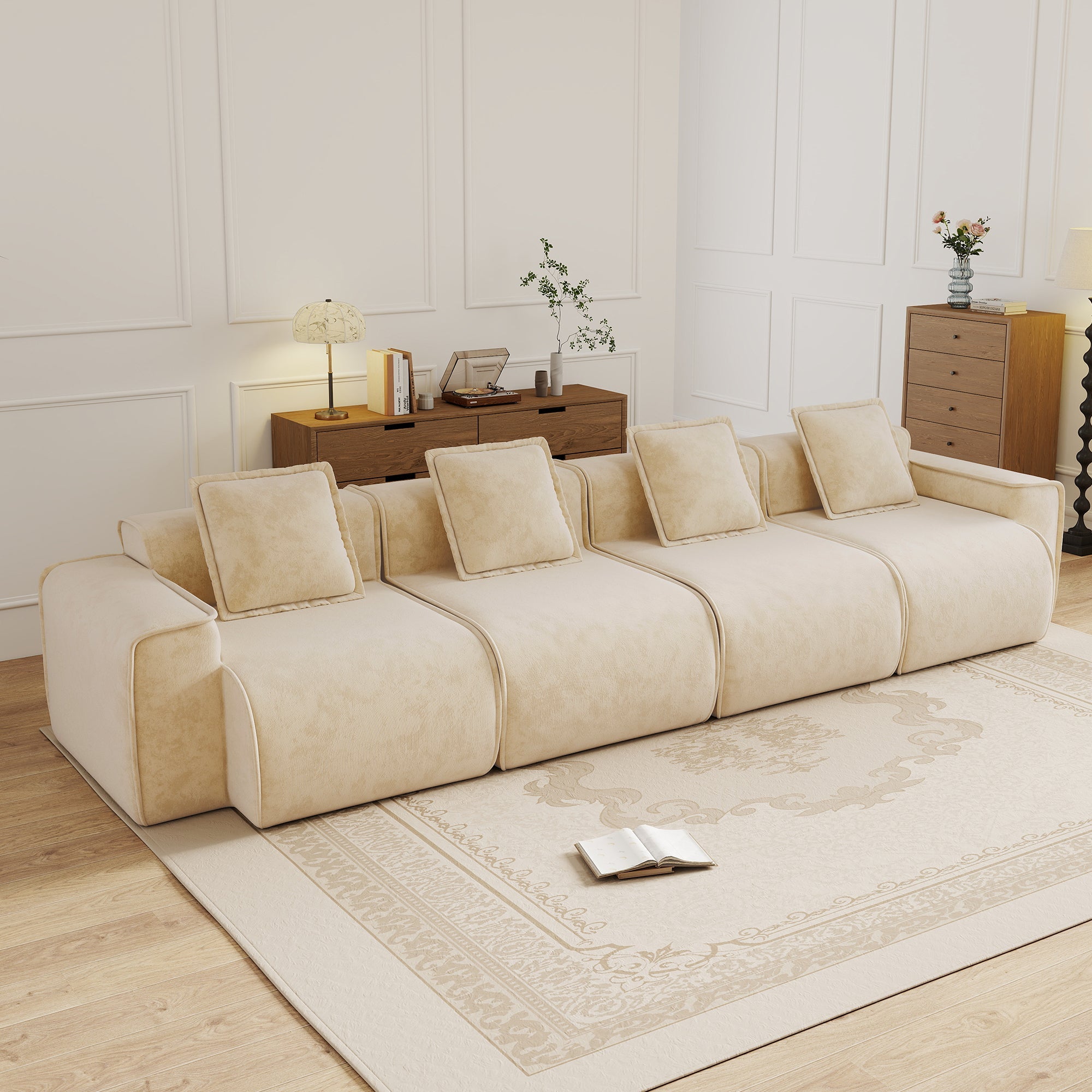 Seneca 4-Seat Boneless Couch in Camel #OttOnly_0 #Color_Camel