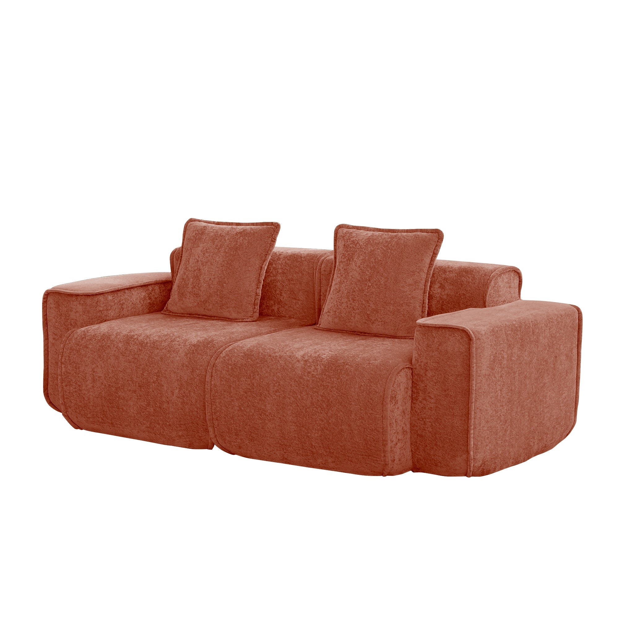 Seneca 2-Seat Boneless Couch in Terracotta #OttOnly_0 #Color_Terracotta