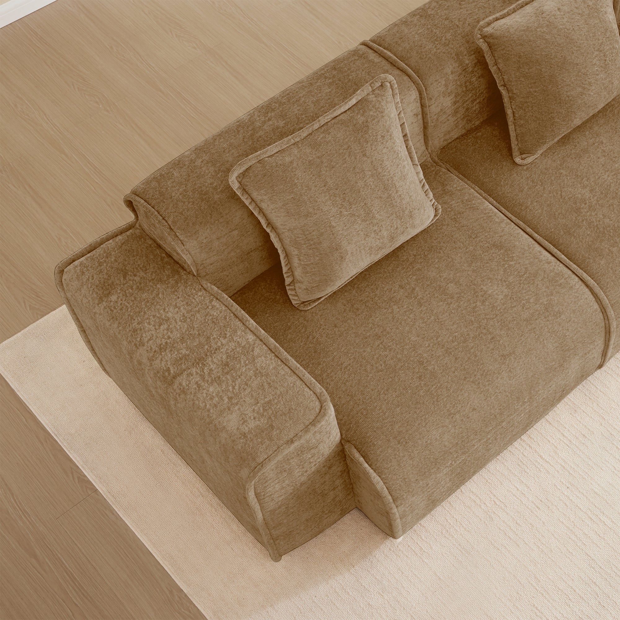 Seneca 3-Seat Boneless Couch in Mocha #Color_Mocha