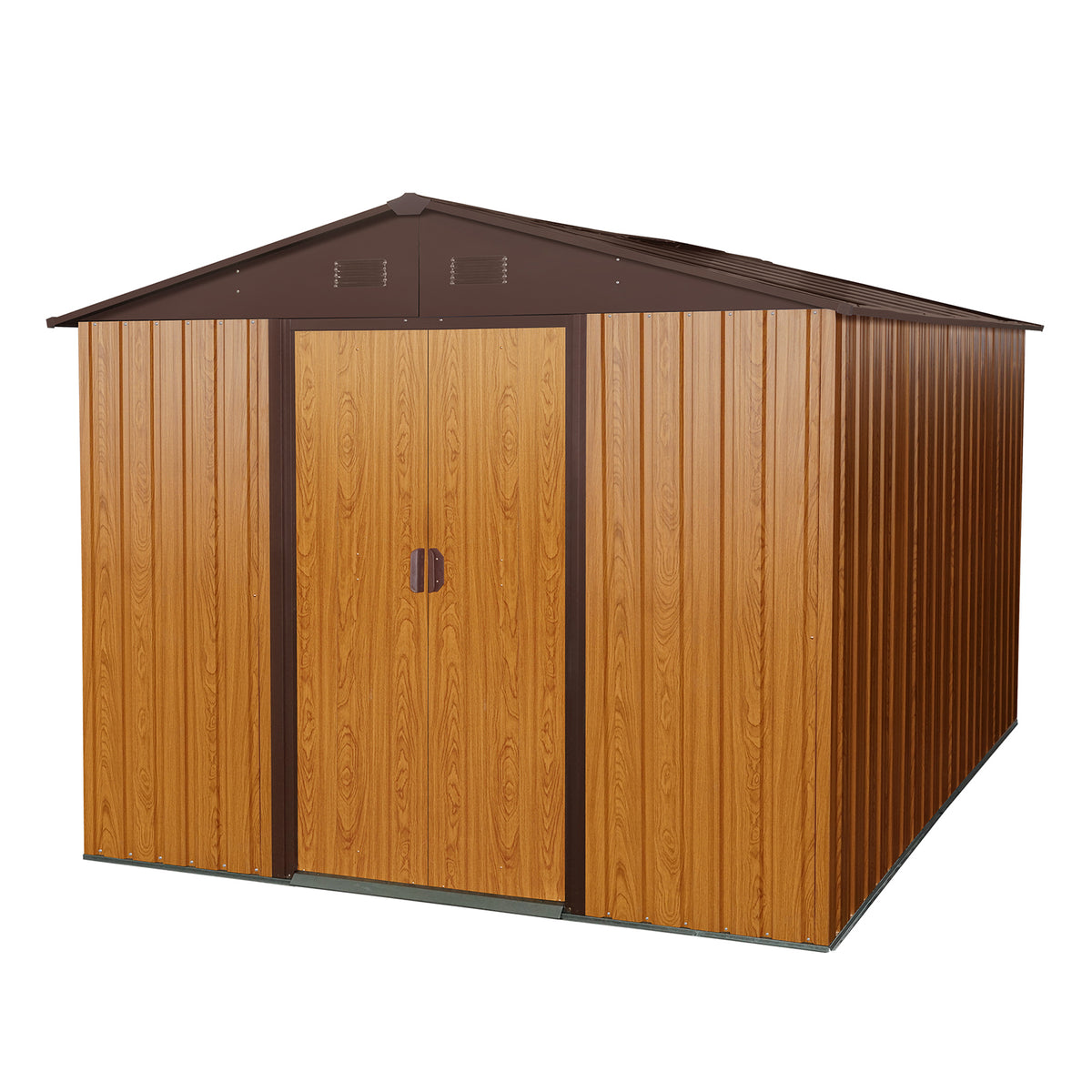 8x10 ft Brown Metal Storage Shed