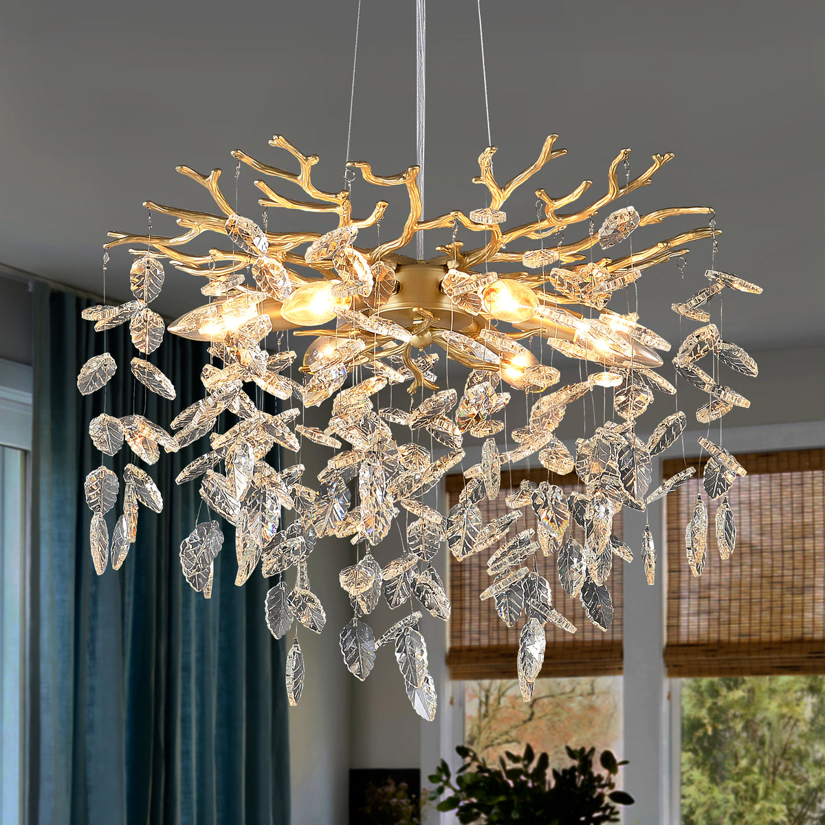 Farmhouse K9 Crystal 6-Light Chandelier, 18 in