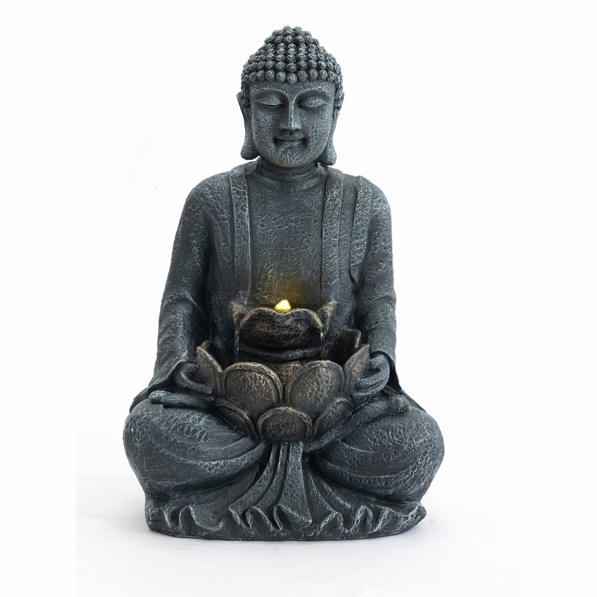 Gray Resin Outdoor Water Fountain, 28 in Tall