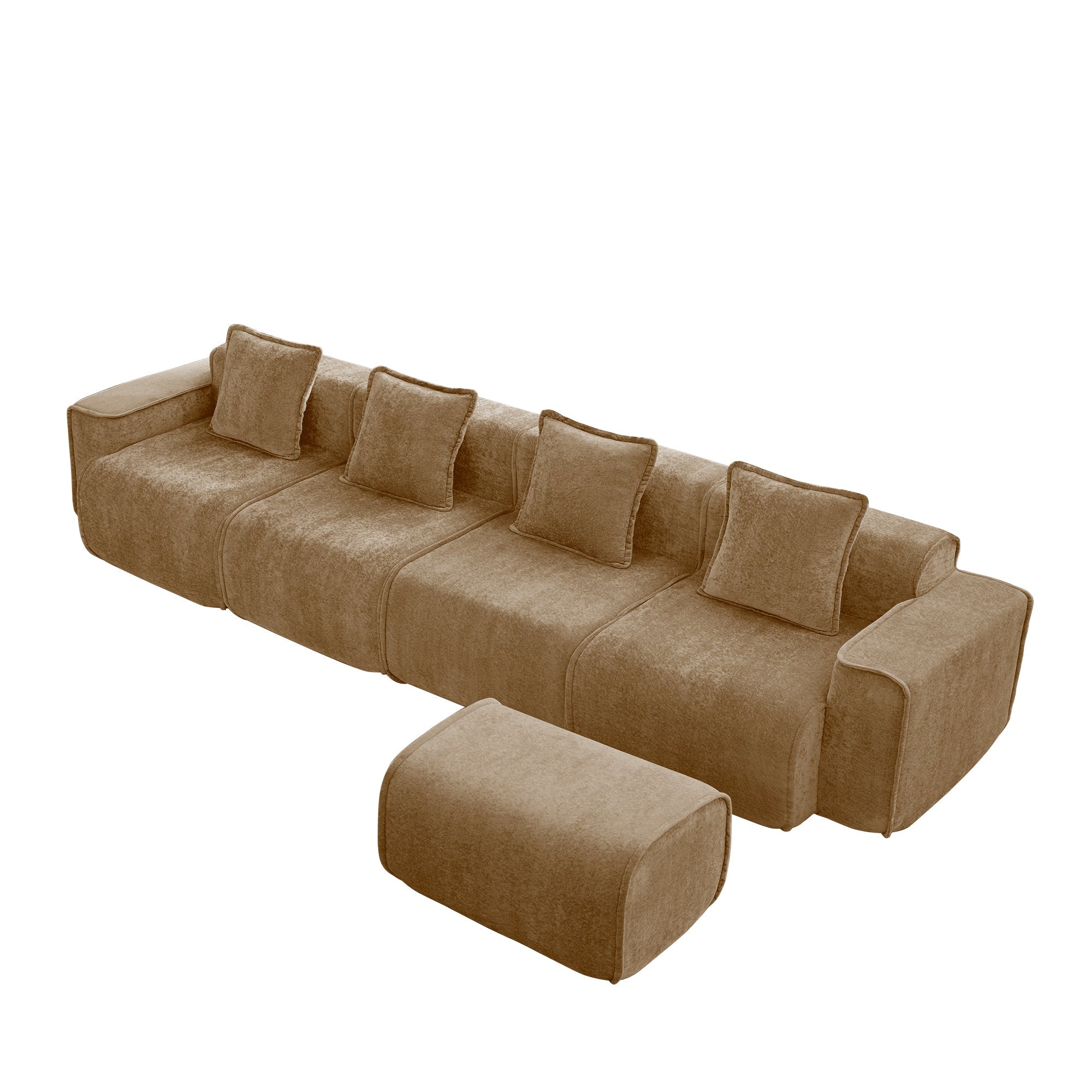 Seneca 4-Seat Boneless Couch in Mocha #OttOnly_1 #Color_Mocha