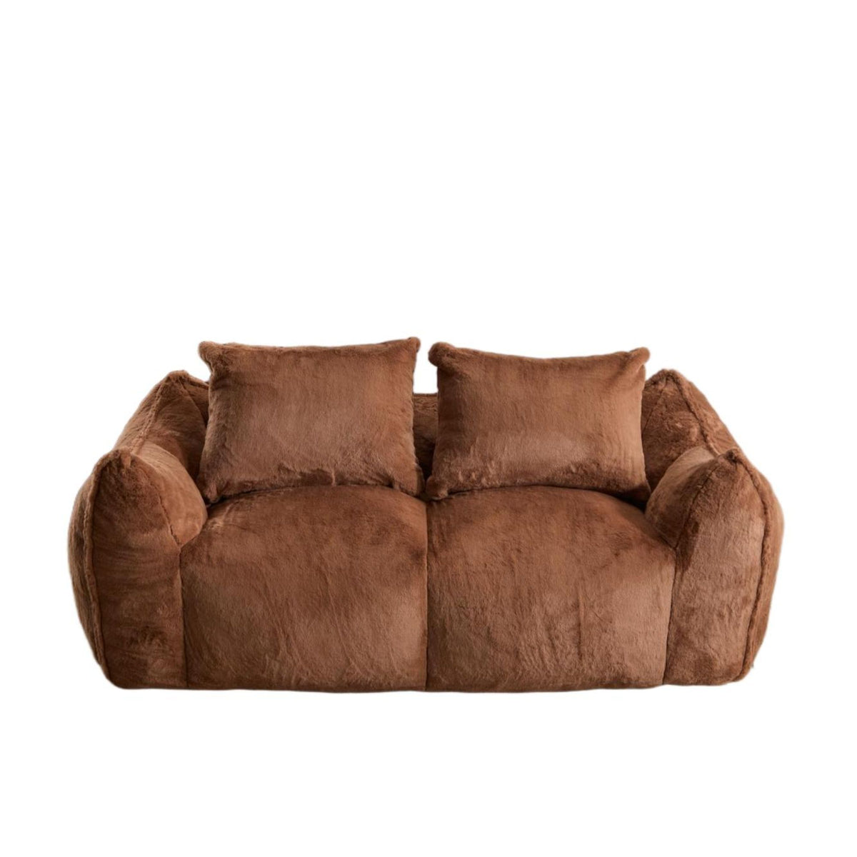 Brown Plush Bean Bag Sofa
