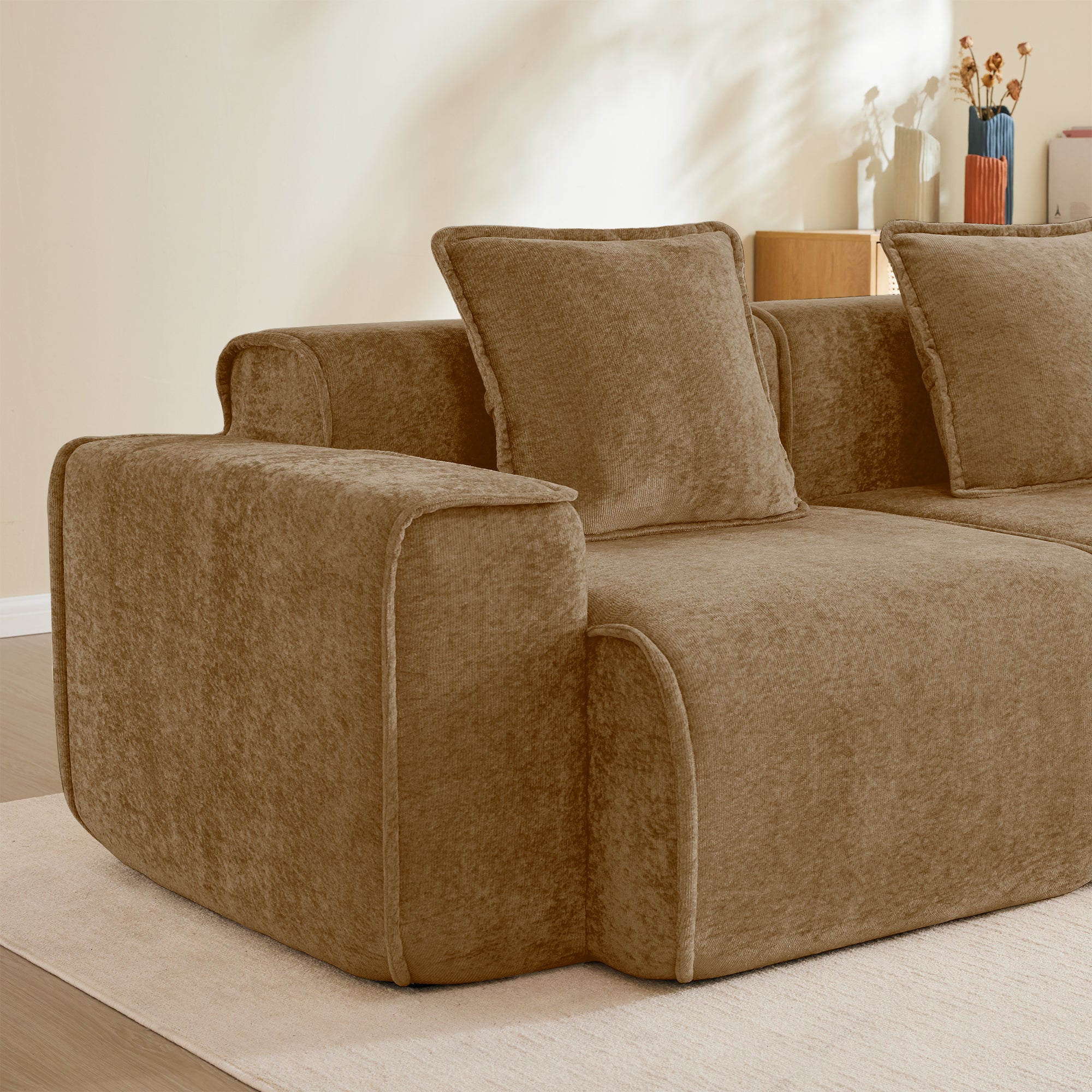 Seneca 3-Seat Boneless Couch in Mocha #Color_Mocha