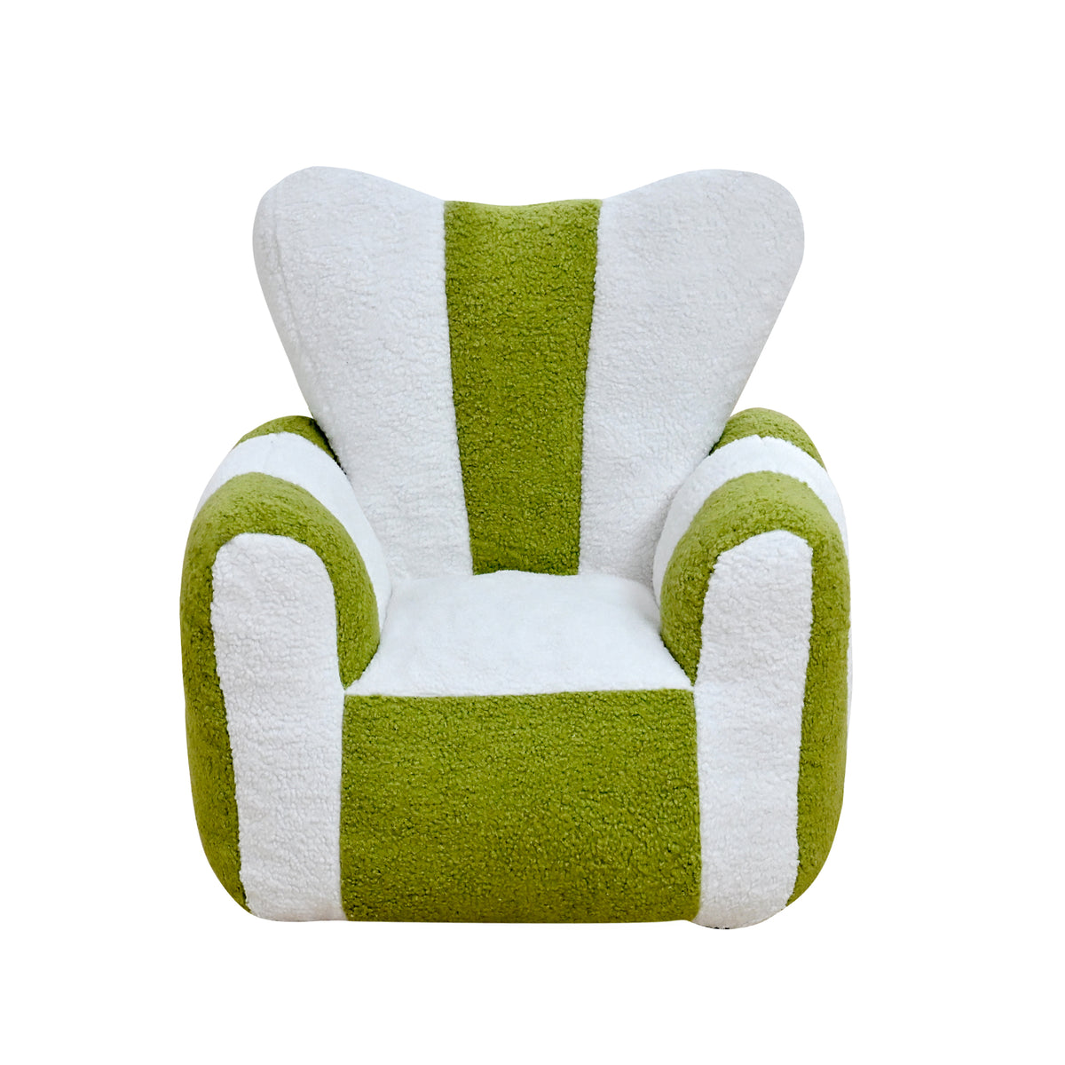 White and Green Sherpa Bean Bag Chair