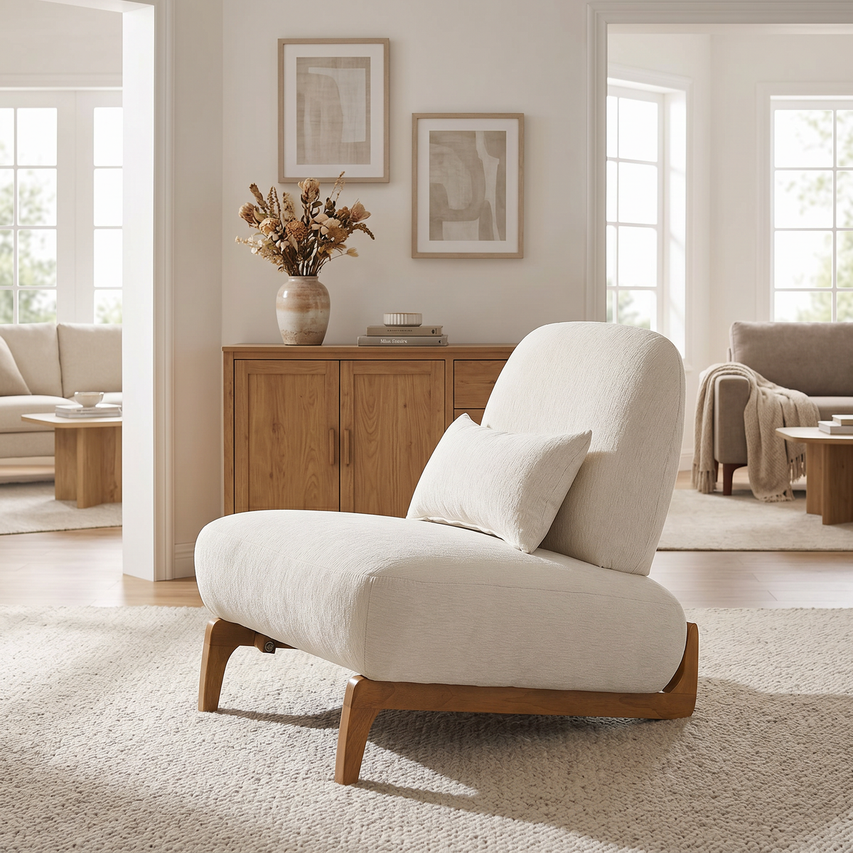 Off-White Accent Chair
