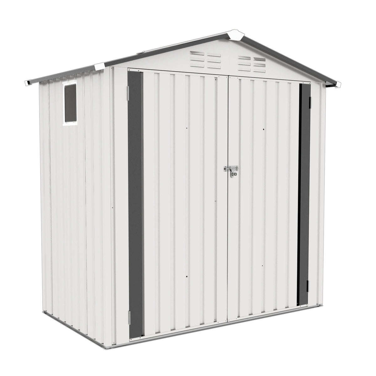 3.5x6 ft White Metal Storage Shed with Lockable Door