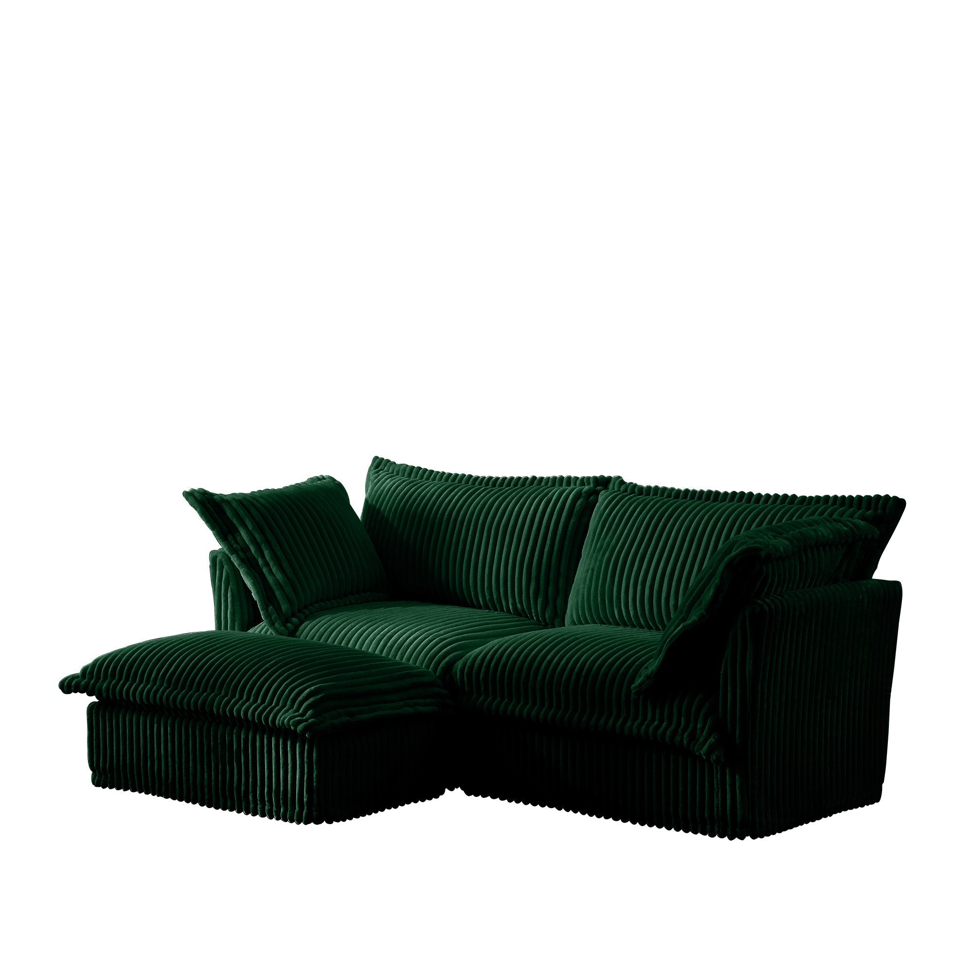 Fluffy 2-Seat Modular Sofa in Corduroy Emerald #OttOnly_1 #Fabric_Corduroy Emerald