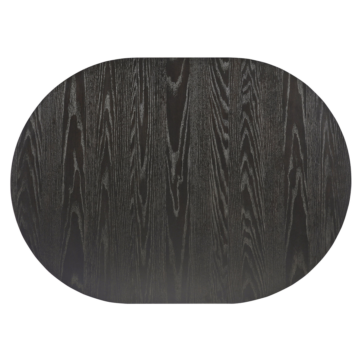Overhead studio view of the extended oval espresso tabletop grain