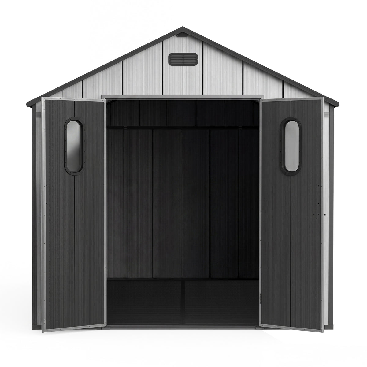 8x16 ft Gray Resin Storage Shed with Floor