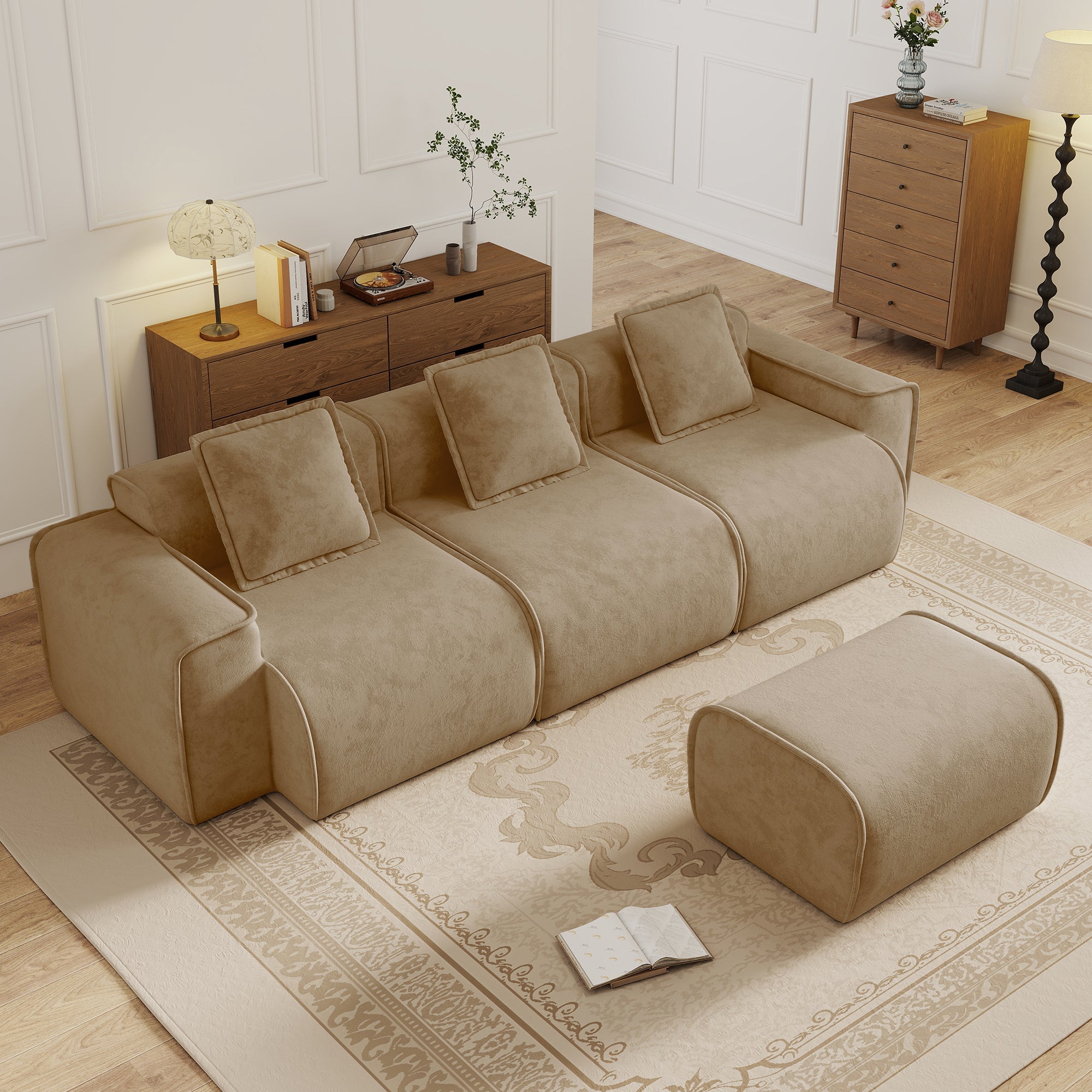 Seneca 3-Seat Boneless Couch in Mocha #OttOnly_1 #Color_Mocha