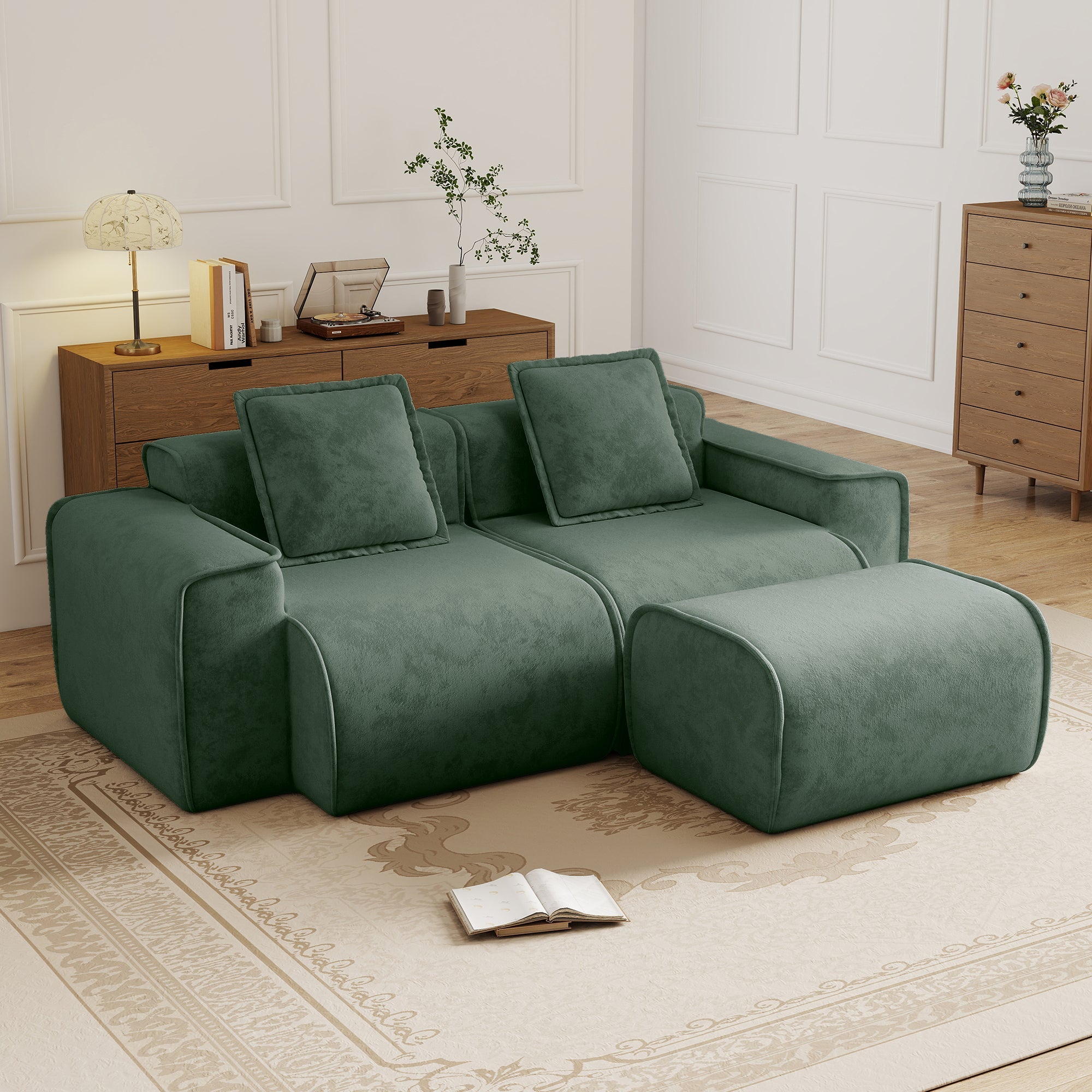 Seneca 2-Seat Boneless Couch in Olive #OttOnly_1 #Color_Olive