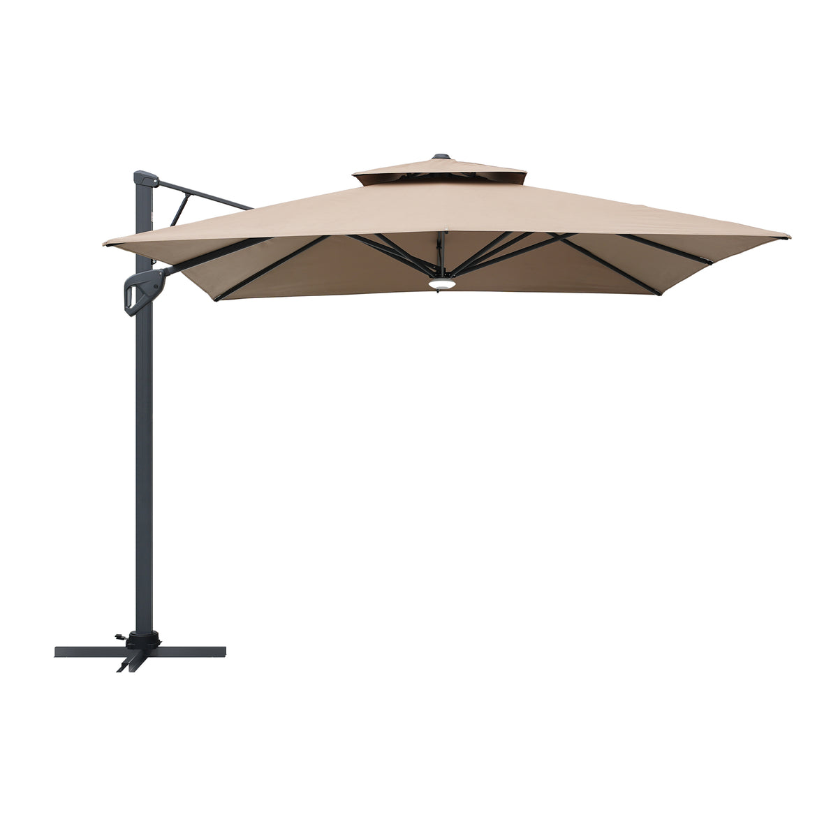 10x10 ft Khaki Cantilever Patio Umbrella