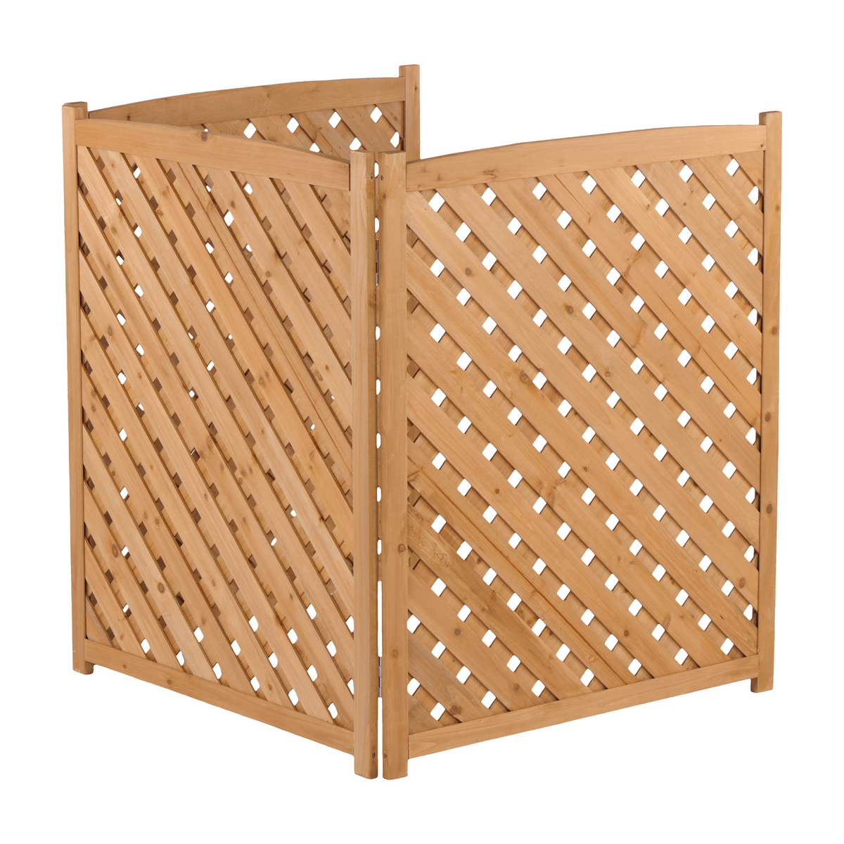 Light Brown Solid Wood 3-Panel Garden Fence
