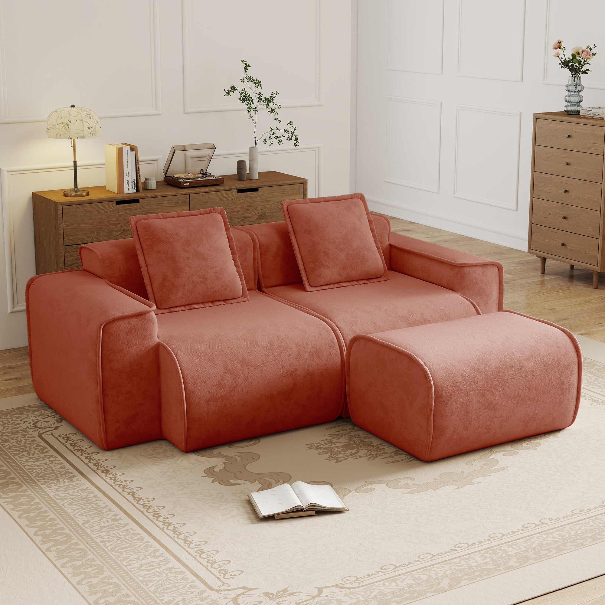 Seneca 2-Seat Boneless Couch in Terracotta #OttOnly_1 #Color_Terracotta