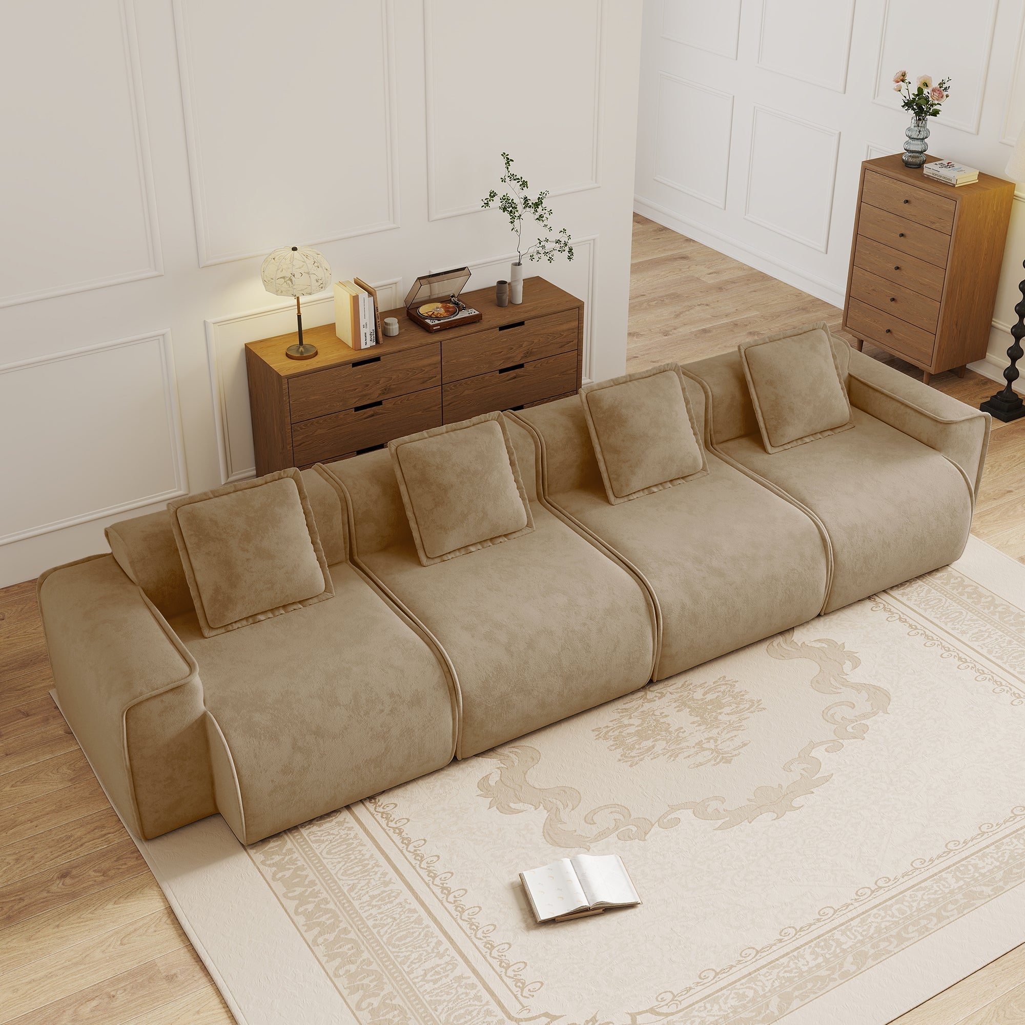 Seneca 4-Seat Boneless Couch in Mocha #OttOnly_0 #Color_Mocha