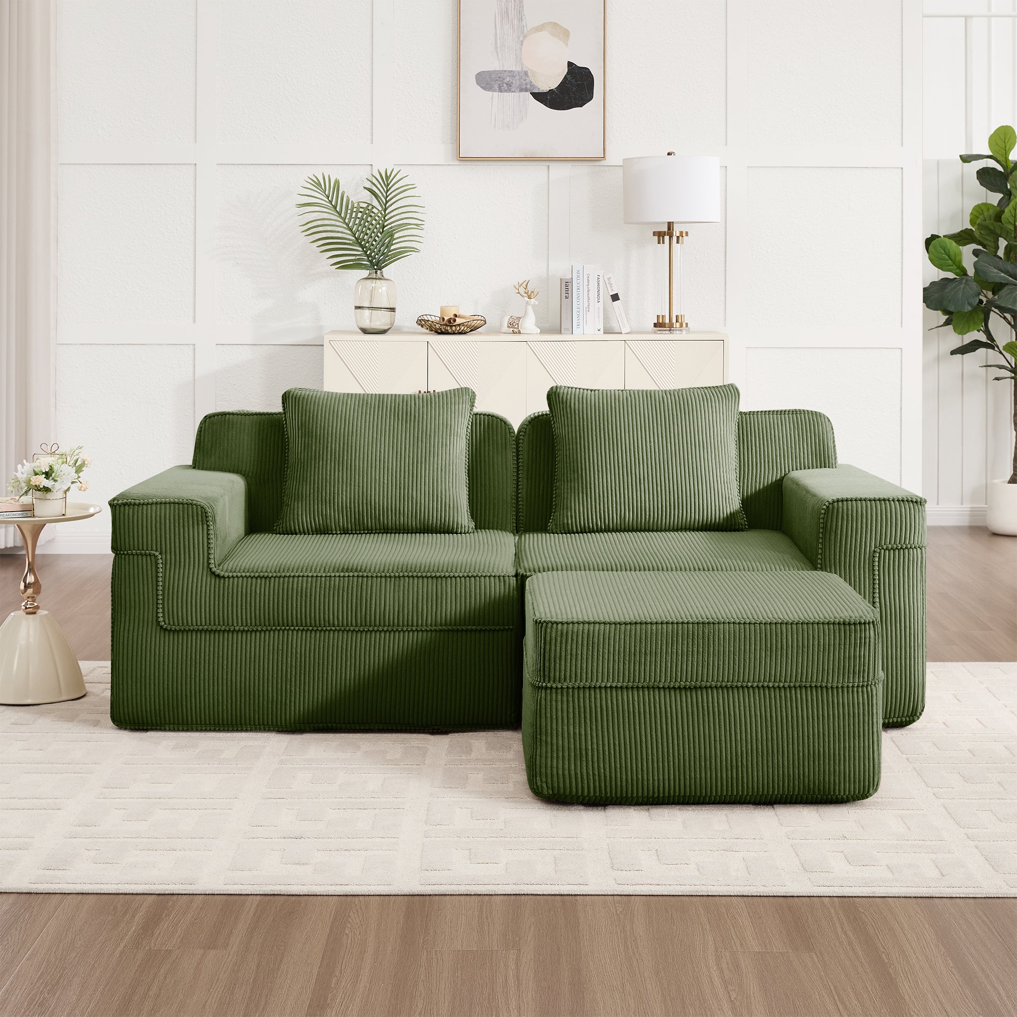 Hudson 2-Seat Boneless Couch in Olive #OttOnly_1 #Color_Olive