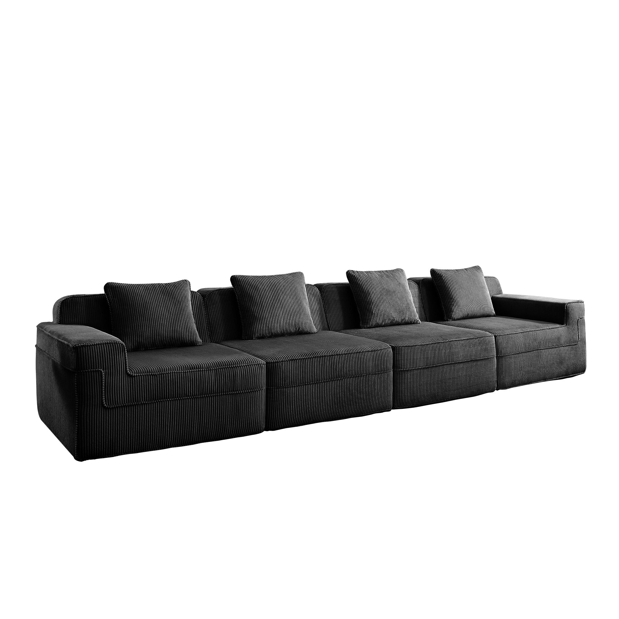 Hudson 4-Seat Boneless Couch in Black #OttOnly_0 #Color_Black