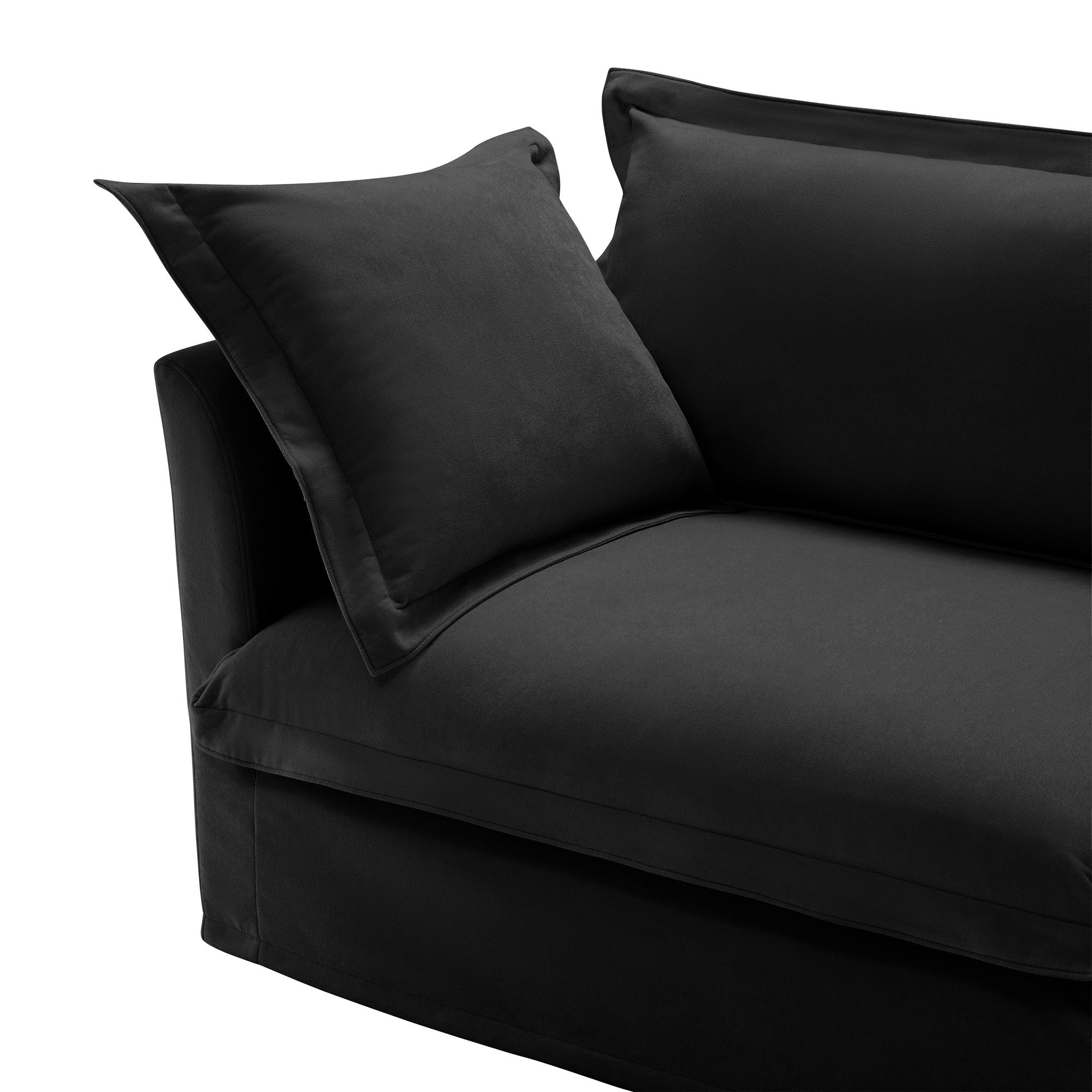 Fluffy Lounge Chair in Chenille Black #Fabric_Chenille Black