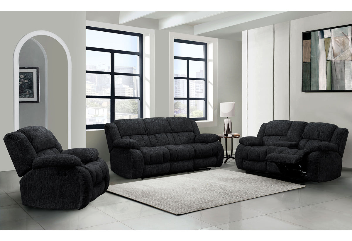 Black Reclining 3-Piece Living Room Set