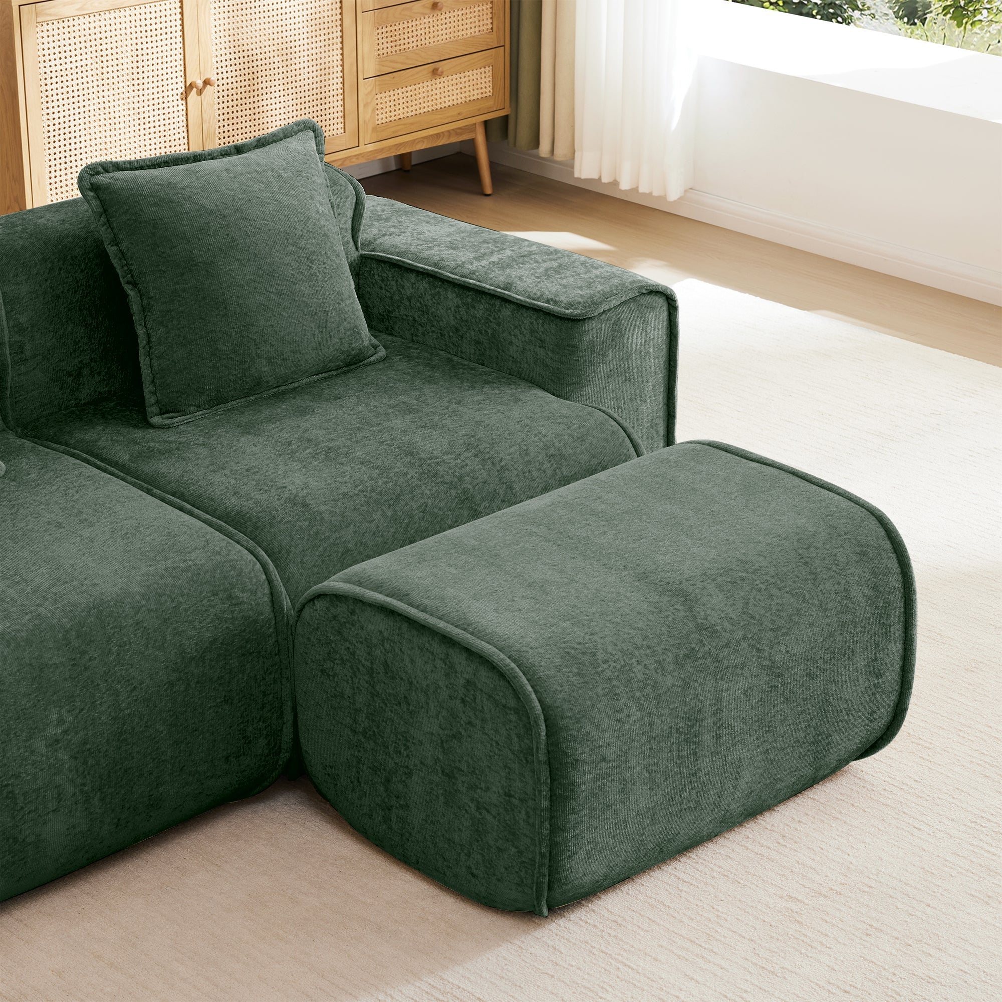 Seneca Boneless Ottoman in Olive #Color_Olive