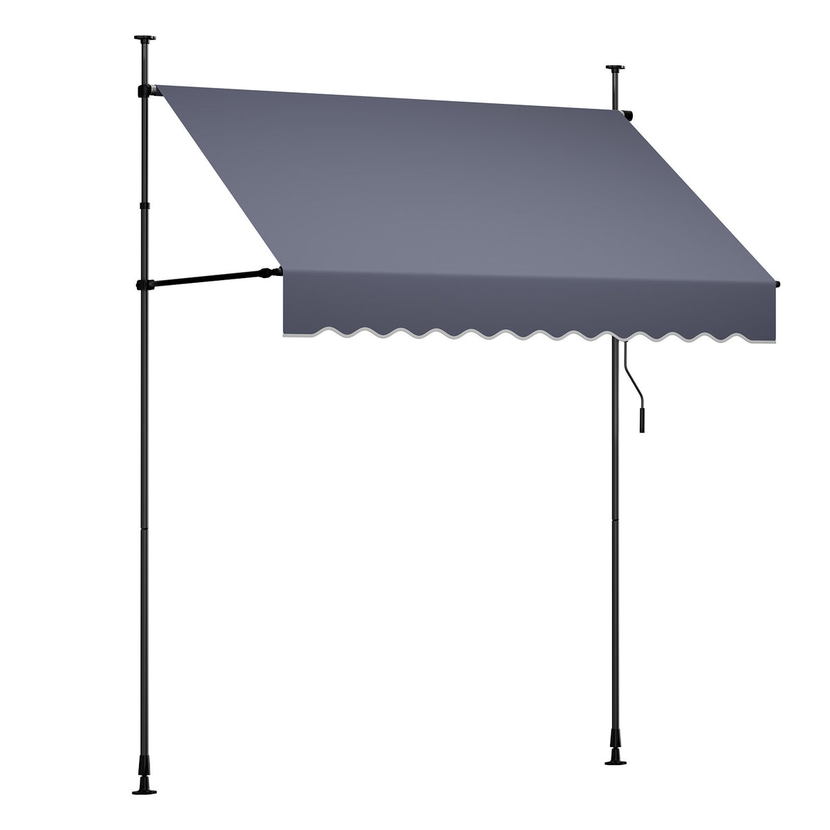 Dark Gray Retractable Awning, 4.9x6.6 ft