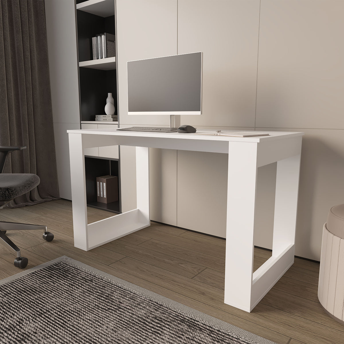 Minimalist Computer Desk, White