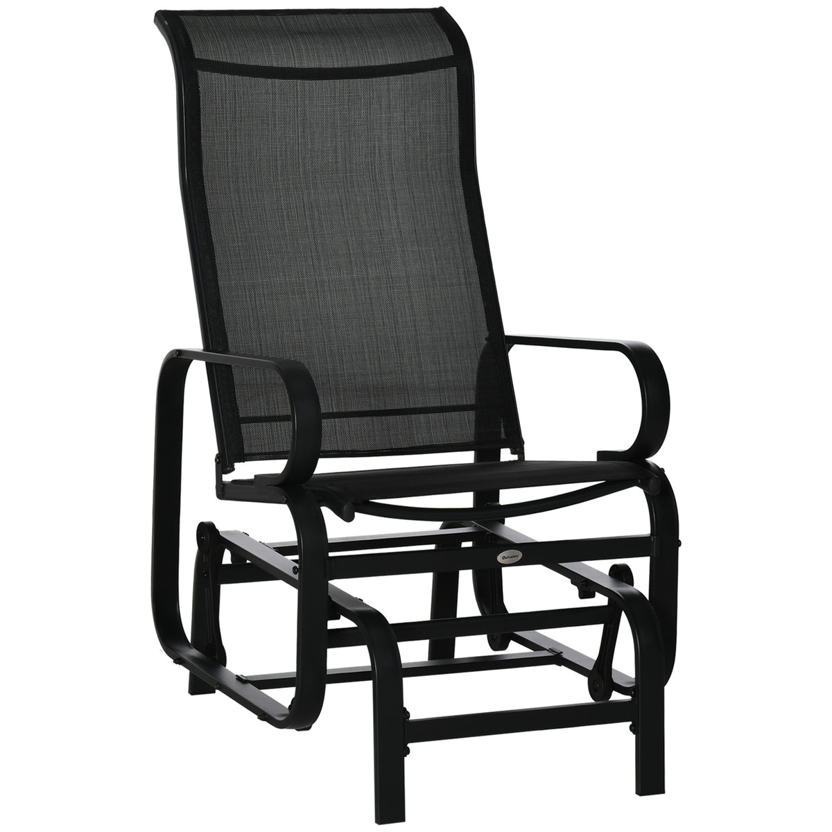 Black Metal Outdoor Glider Chair
