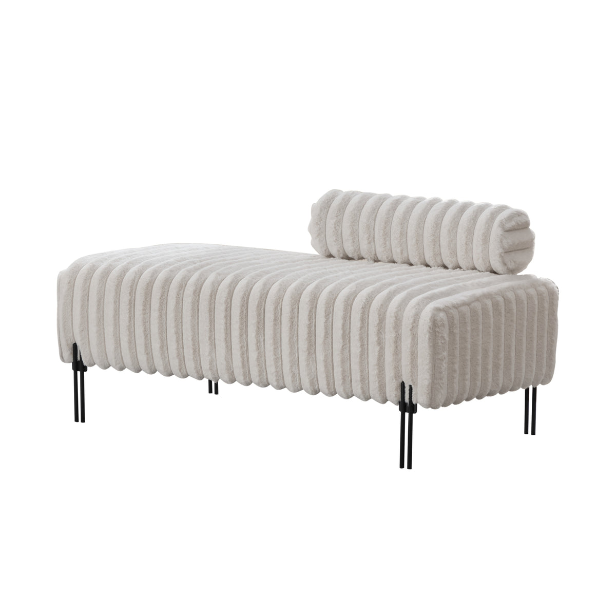 Beige Plush Loveseat, 49.6 in Wide