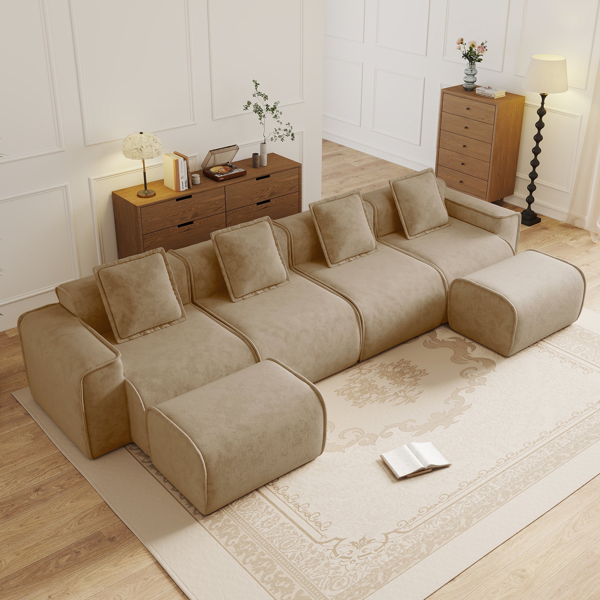 Seneca 4-Seat Boneless Couch in Mocha #OttOnly_2 #Color_Mocha