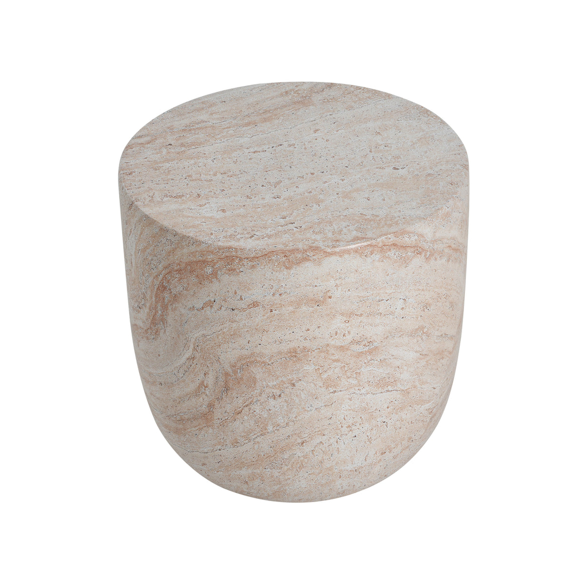 Beige Outdoor Side Table, 15.8 in Tall