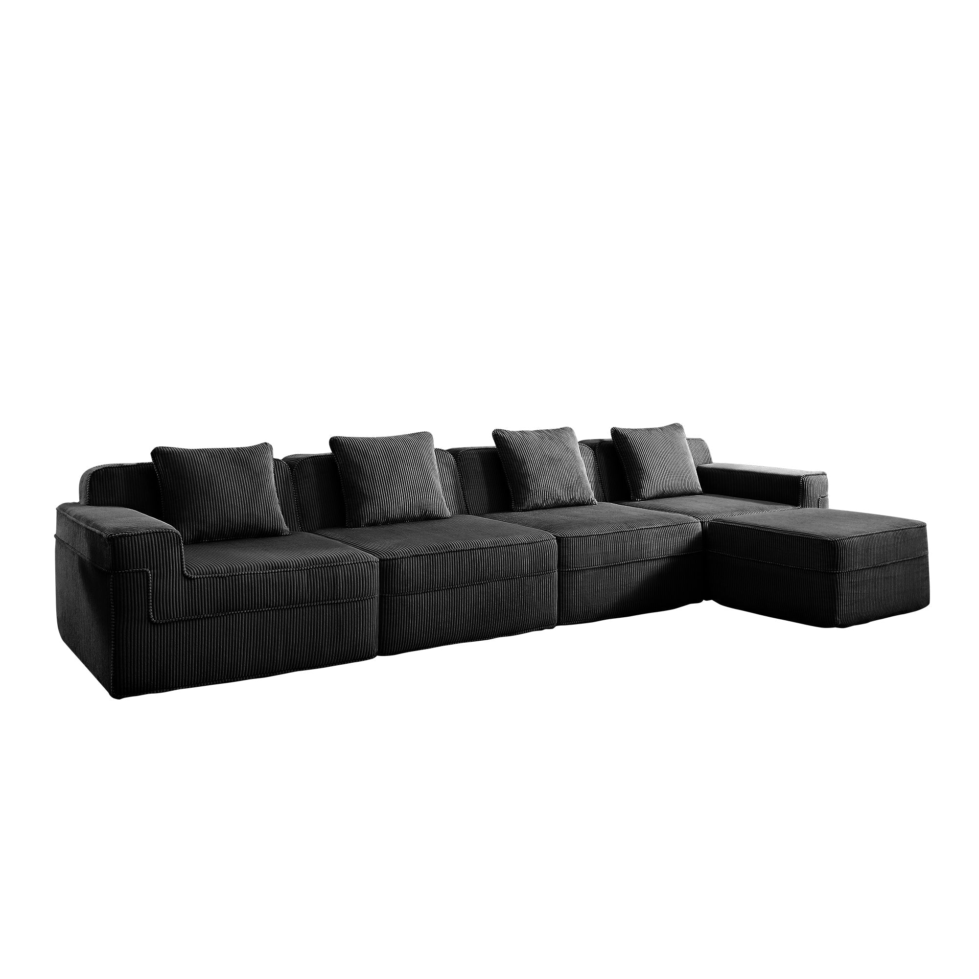 Hudson 4-Seat Boneless Couch in Black #OttOnly_1 #Color_Black